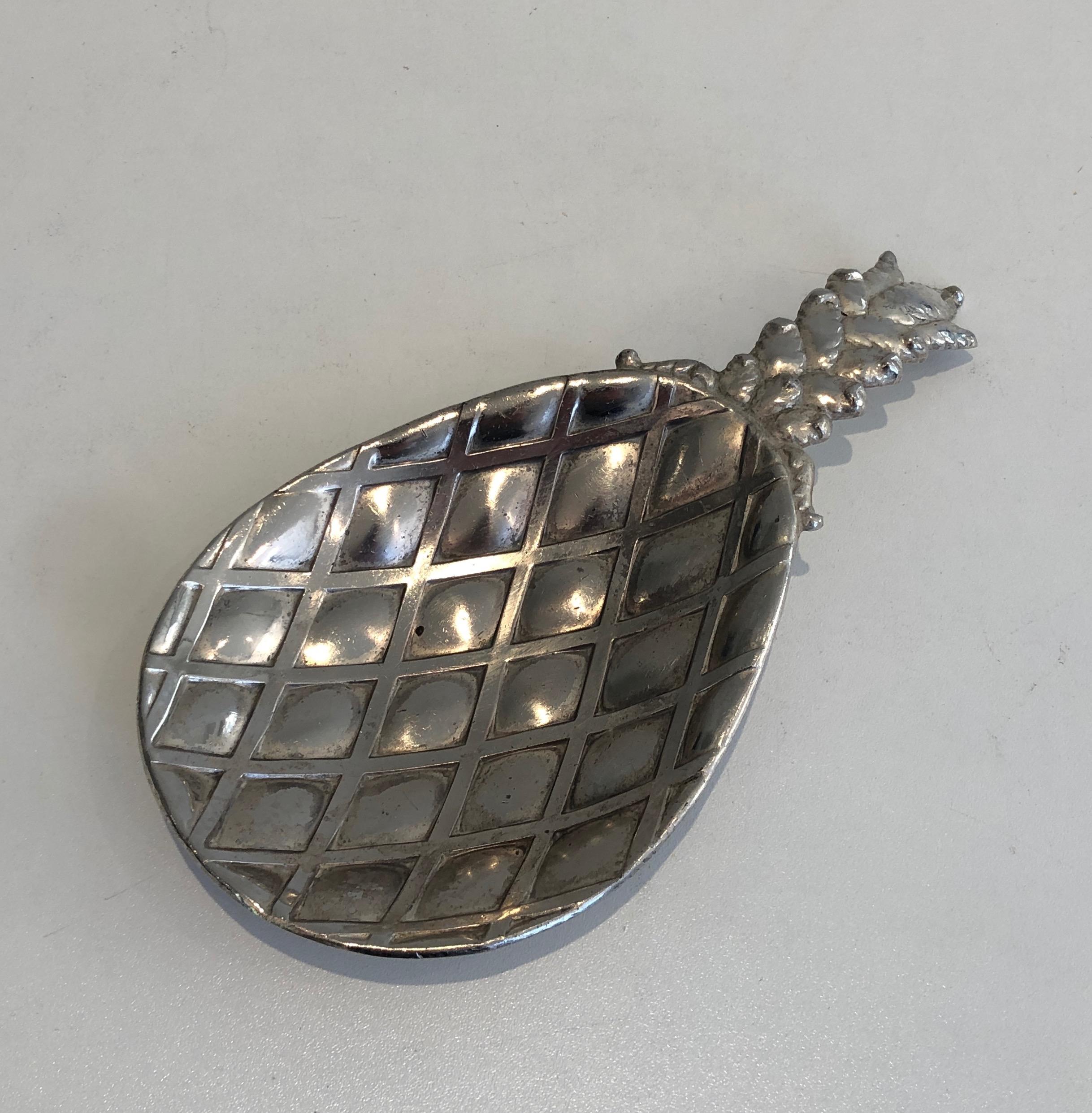 Videopoche ad ananas placcata in argento nello stile di Maison Charles in vendita 1