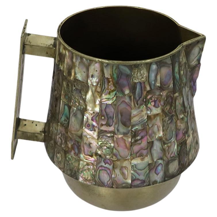 Silver Plated Pitcher with Attributed to Los Castillo Taxco For Sale