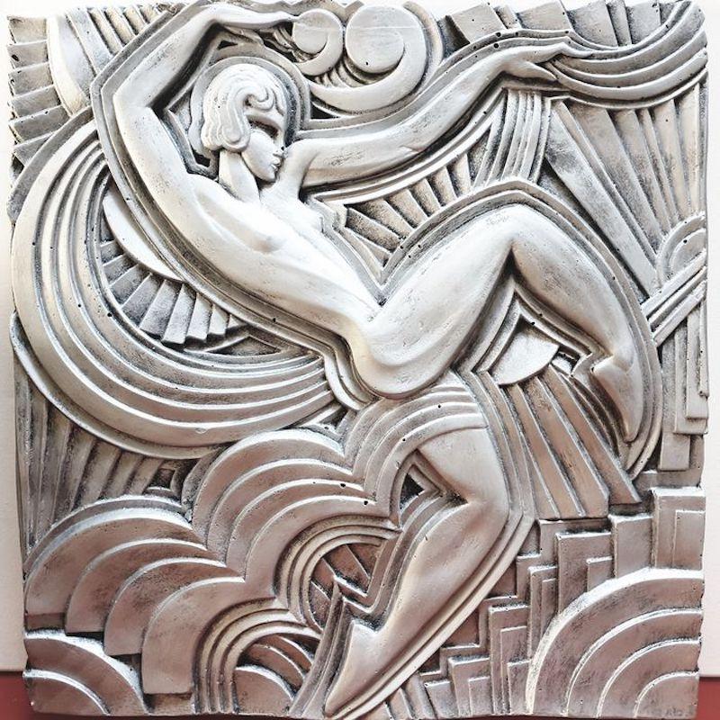 Silver Plated Plaster Bas-Relief Remake of Maurice Picaud One 4