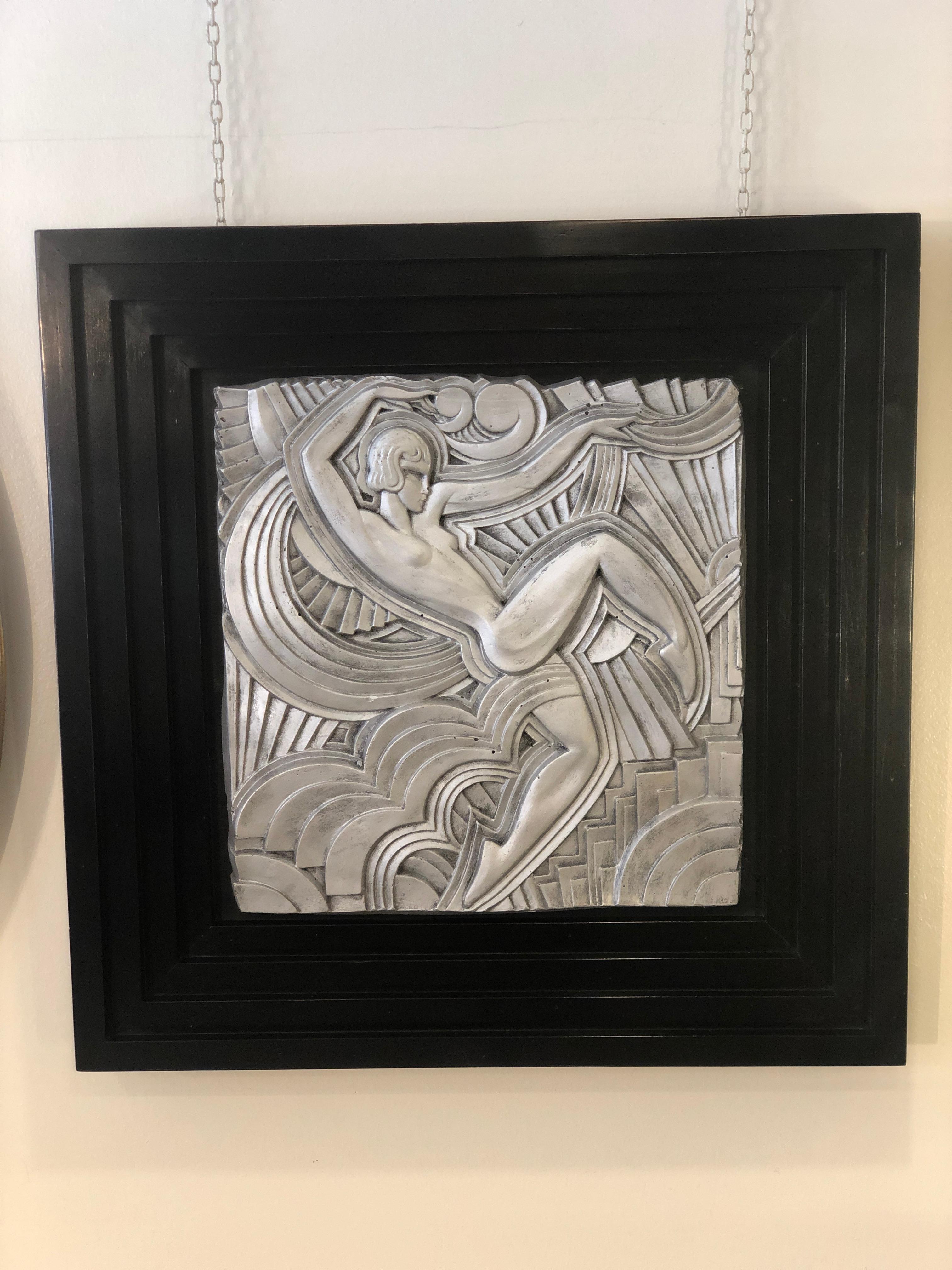 Silver Plated Plaster Bas-Relief Remake of Maurice Picaud One 6