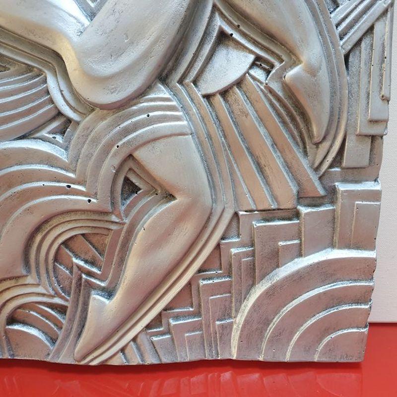 Silver Plated Plaster Bas-Relief Remake of Maurice Picaud One 2