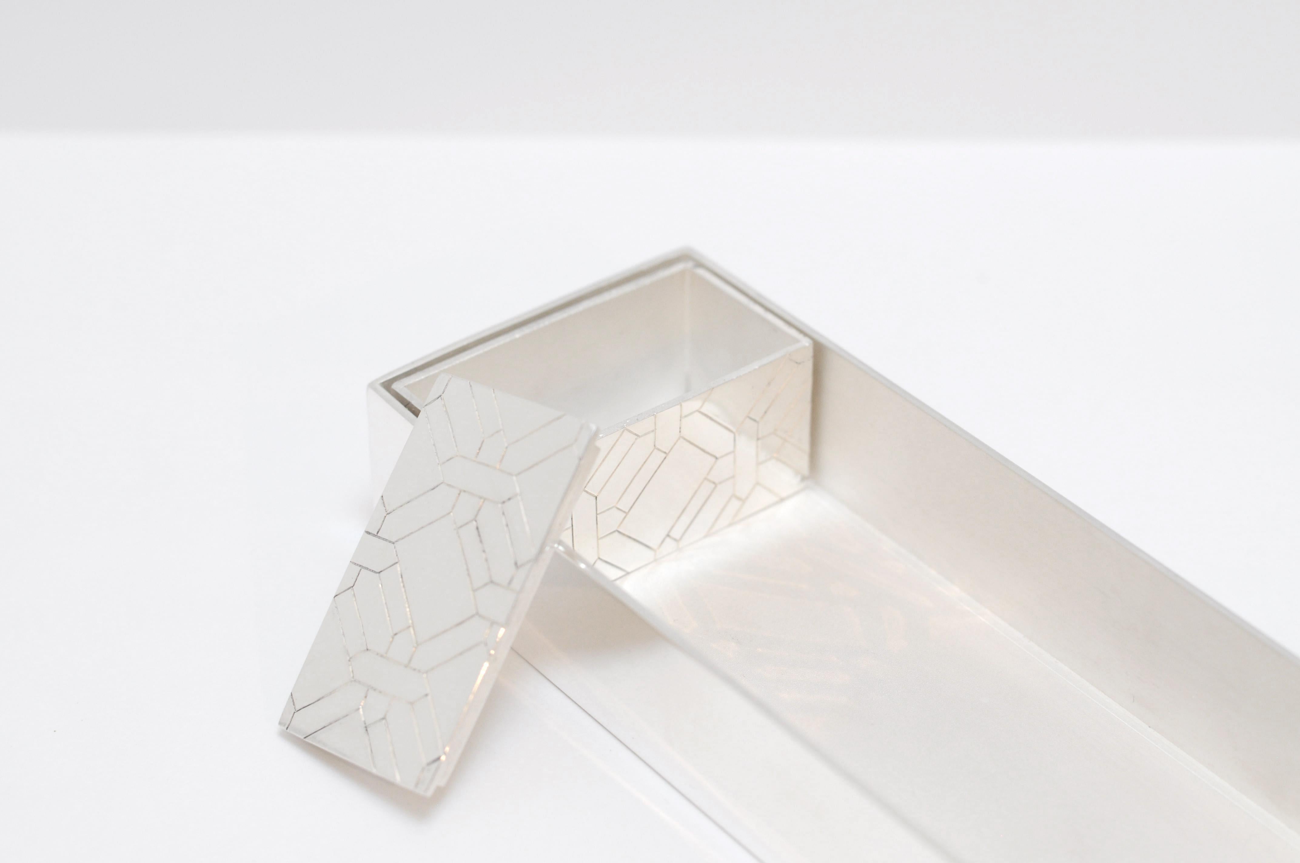 Silver-plated rectangular Pencil Box, Hommage Collection For Sale 2