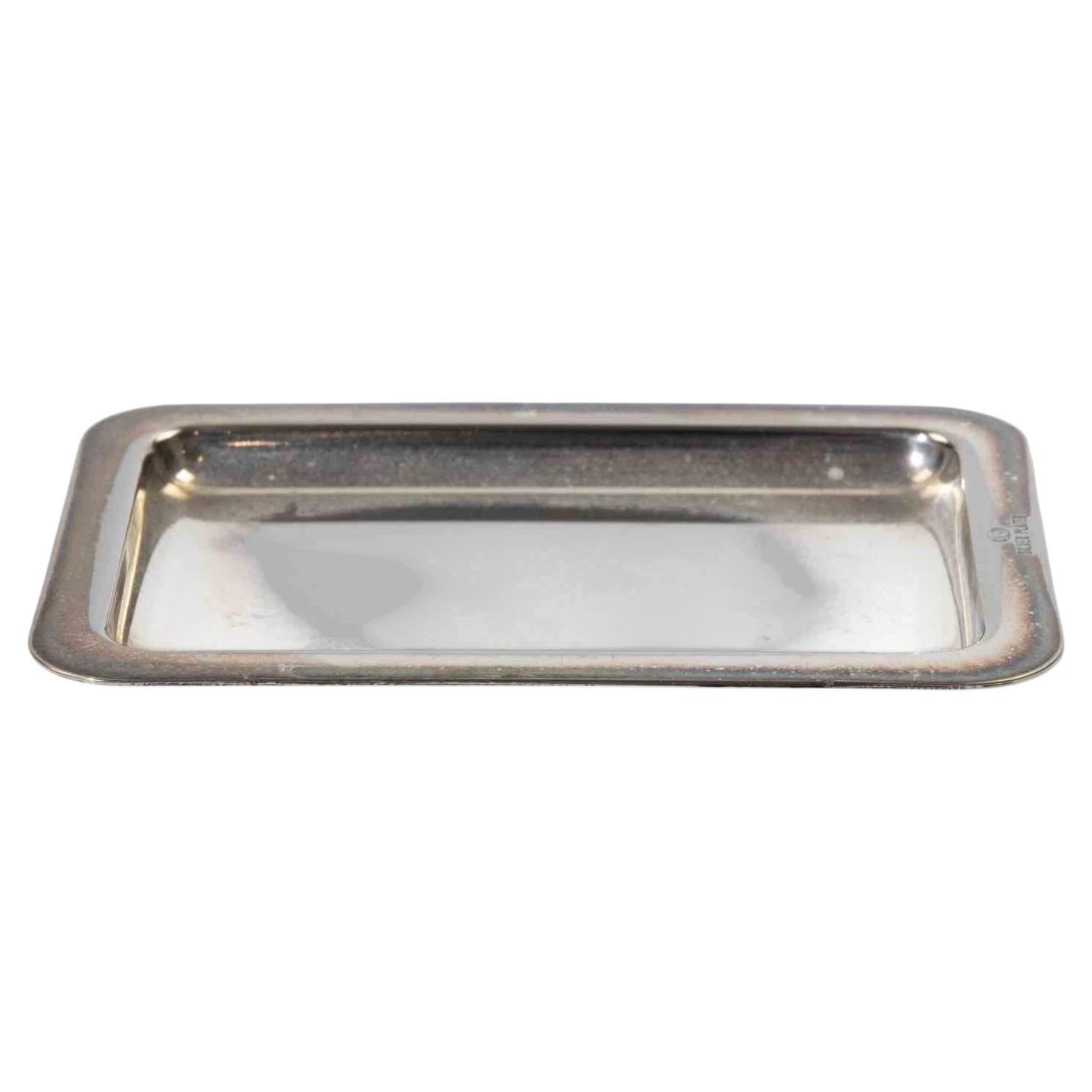 Silver-Plated Rectangular Tray, Modern Design, Italy, 1950s Vintage