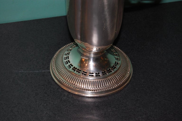Repoussé Silver Plated Repousse' Vase with Handle, circa 1900 For Sale