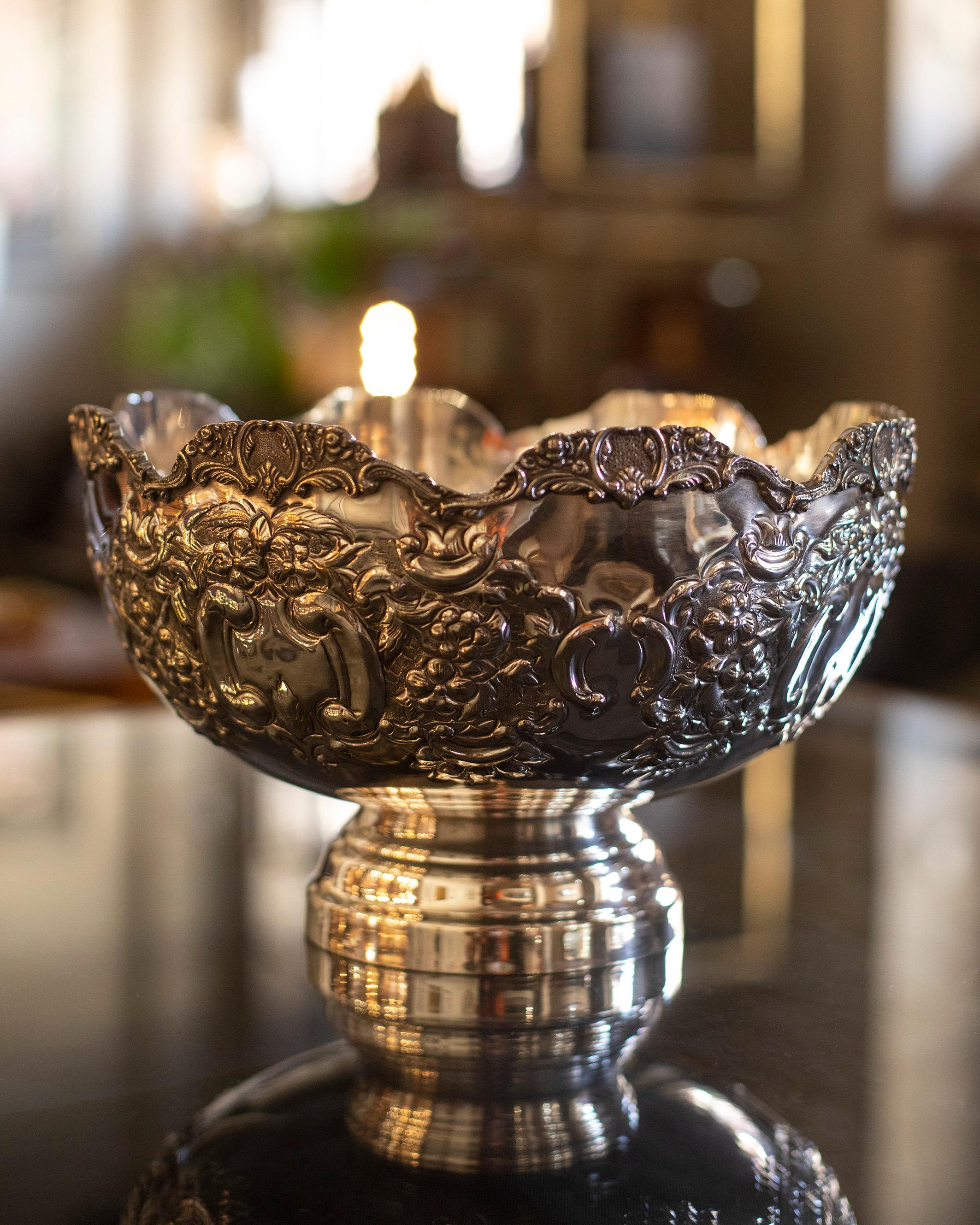silver rose bowl