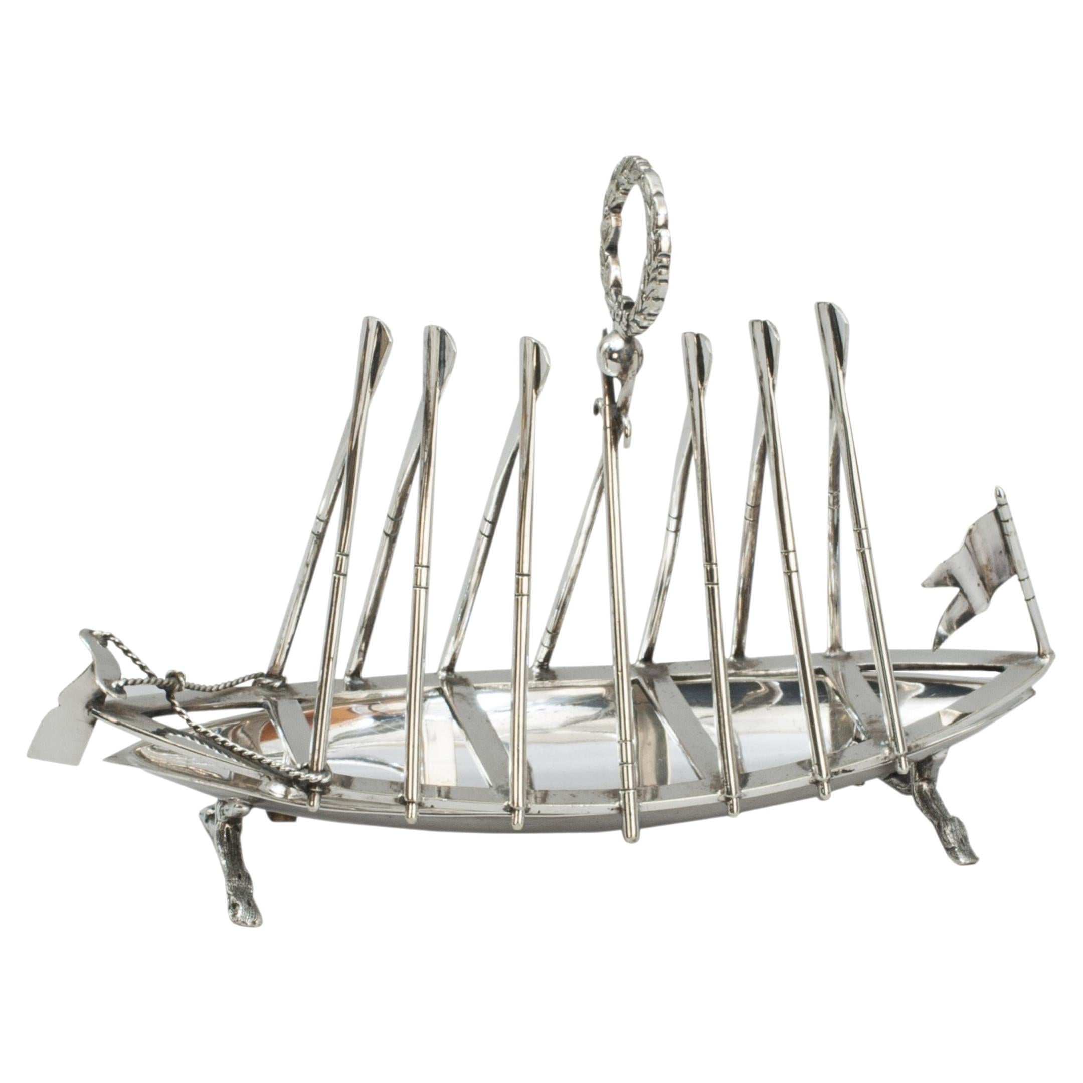 Silver Plated Rowing Toast Rack For Sale