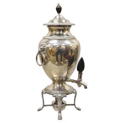 Used Silver Plated Samovar Coffee Tea Urn Regency Lions By International Silver Co.