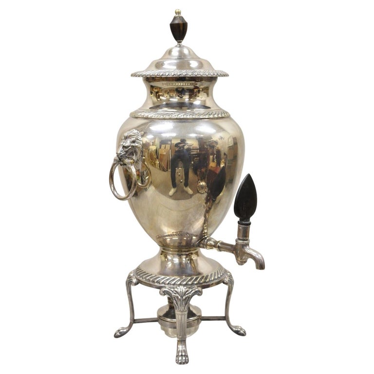 Silver Plated Samovar Coffee Tea Urn Regency Lions By International Silver  Co. For Sale at 1stDibs
