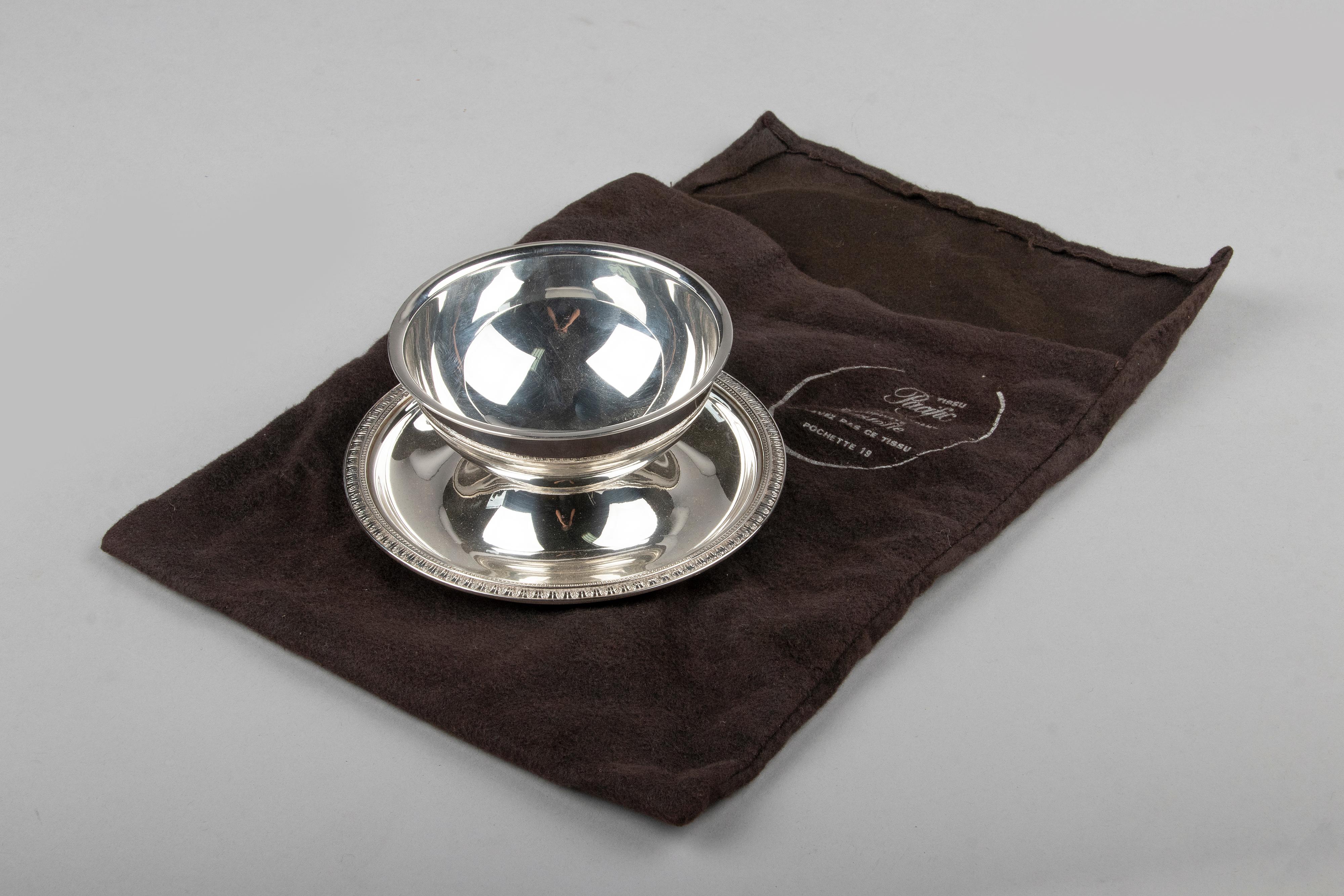 Silver Plated Sauce Bowl Made by Christofle Model Malmaison For Sale 5