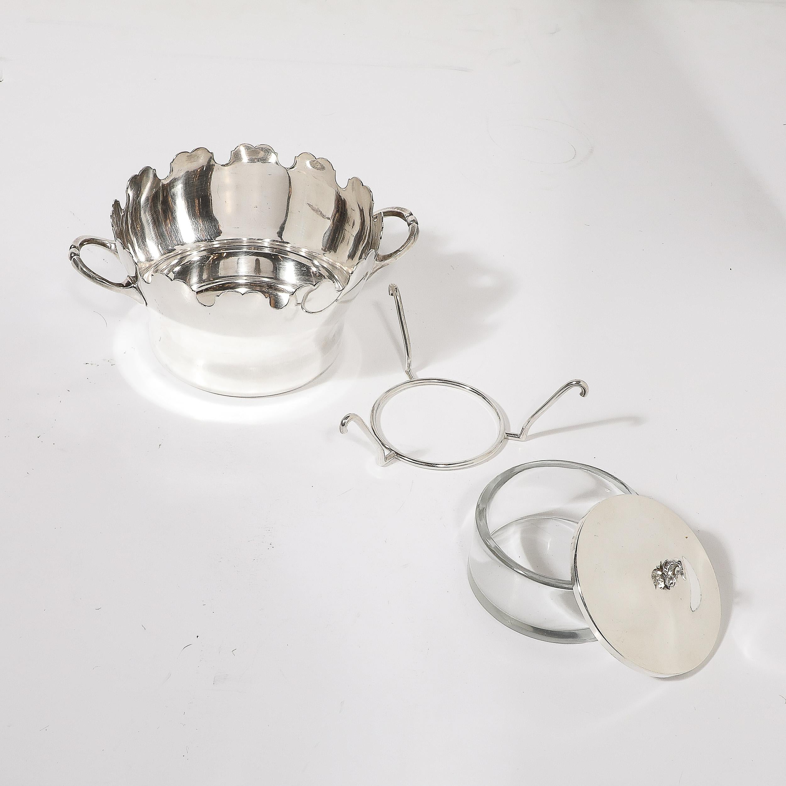 Silver Plated Scalloped Edge Caviar Dish by Plasait 4