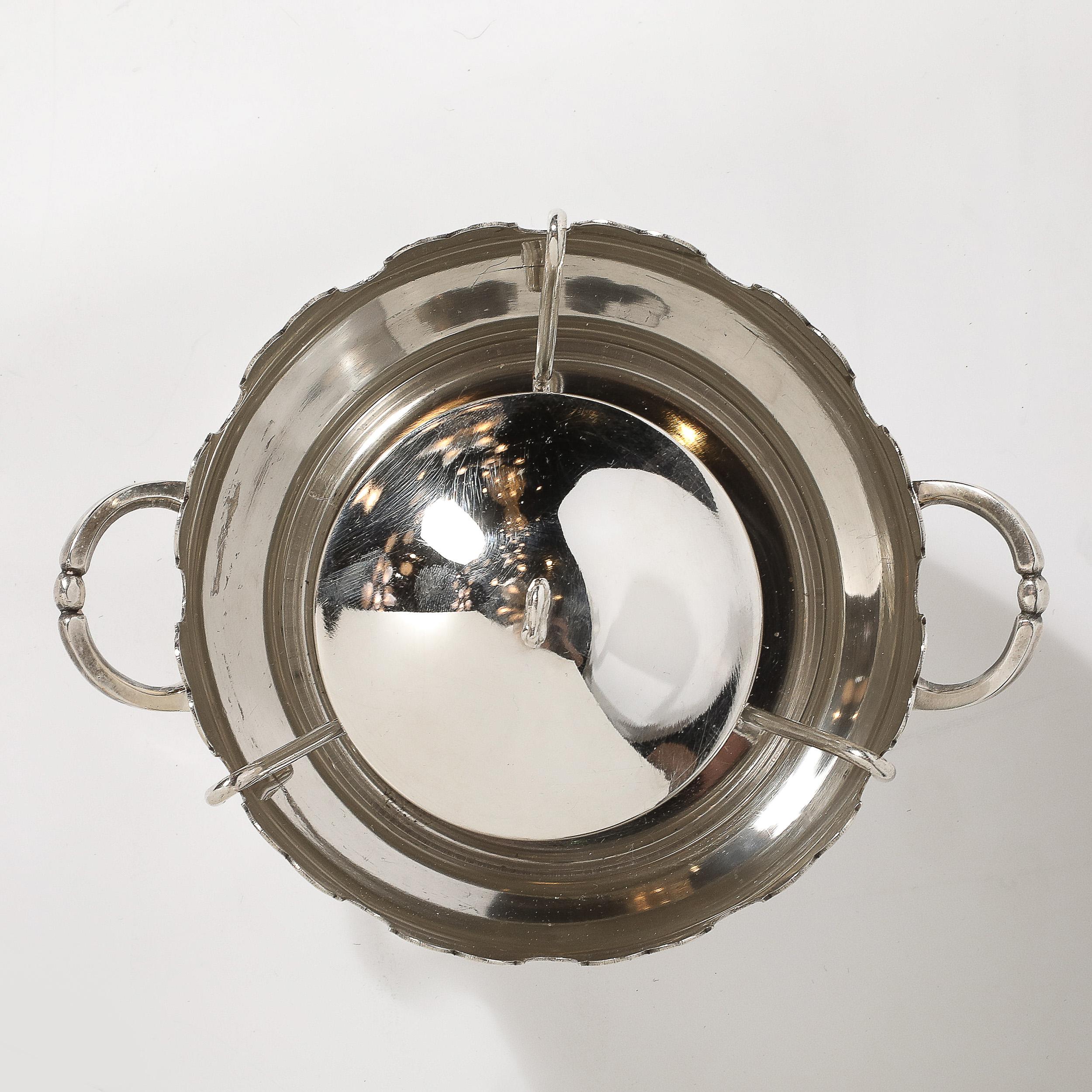 Silver Plated Scalloped Edge Caviar Dish by Plasait 9