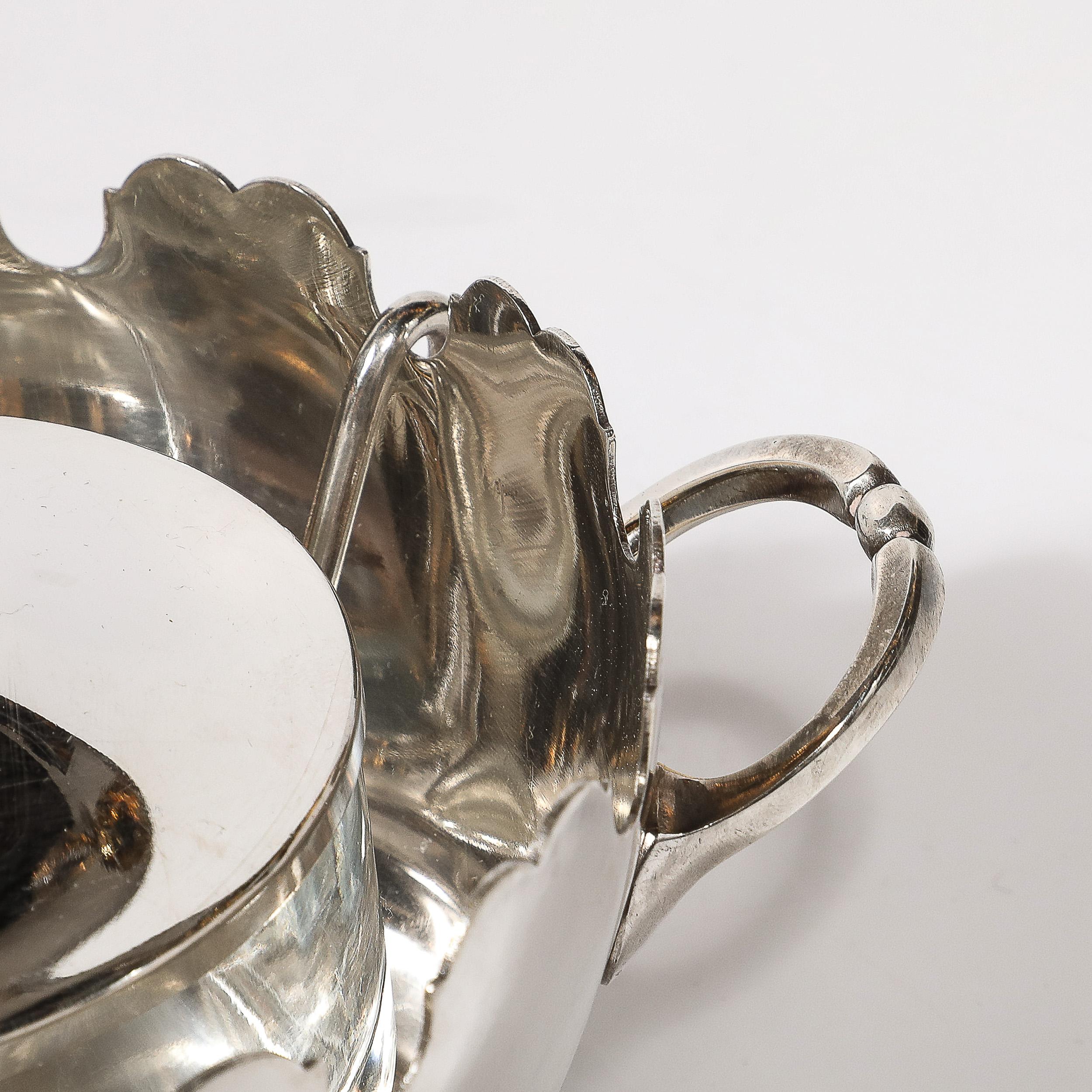 Silver Plated Scalloped Edge Caviar Dish by Plasait 1