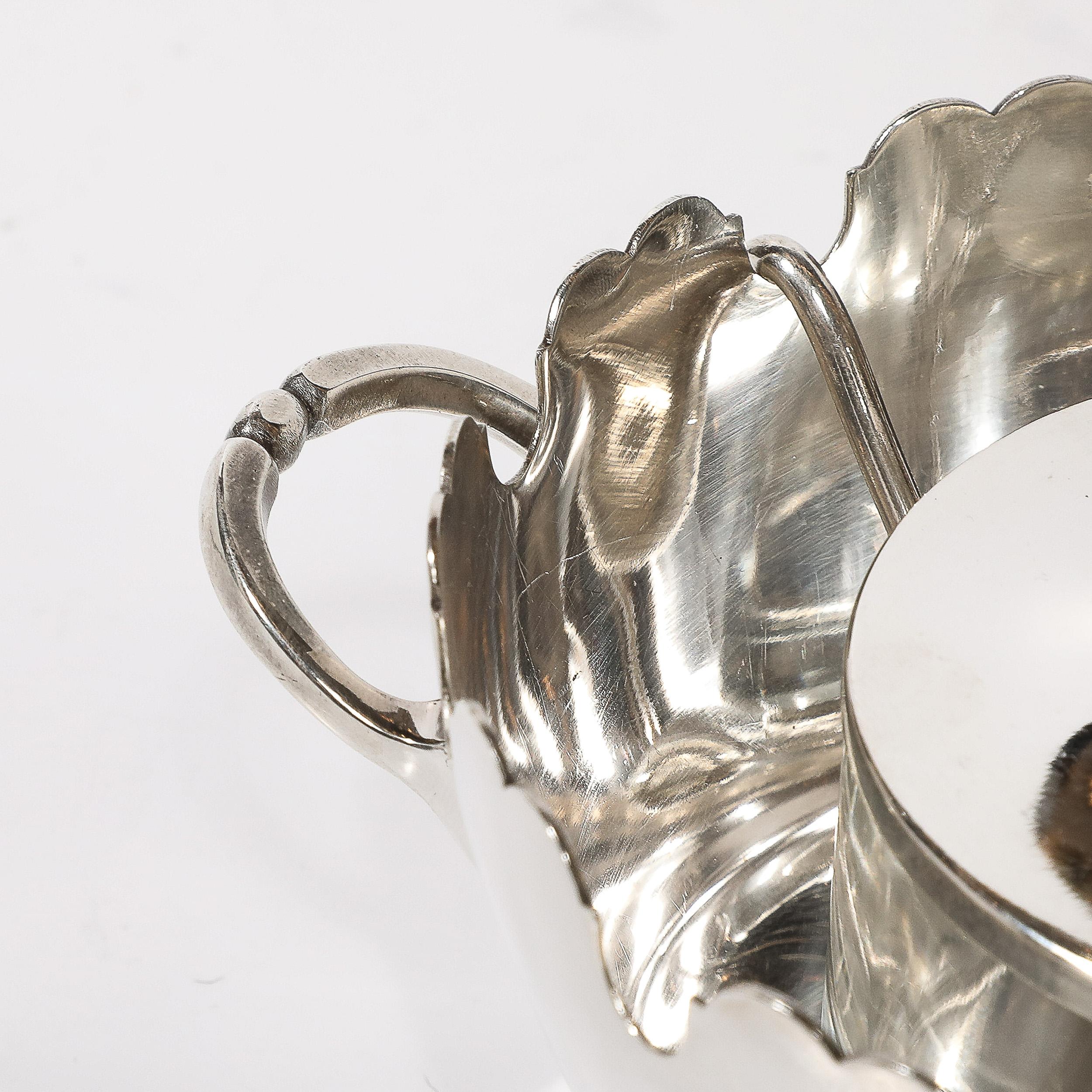 Silver Plated Scalloped Edge Caviar Dish by Plasait 2