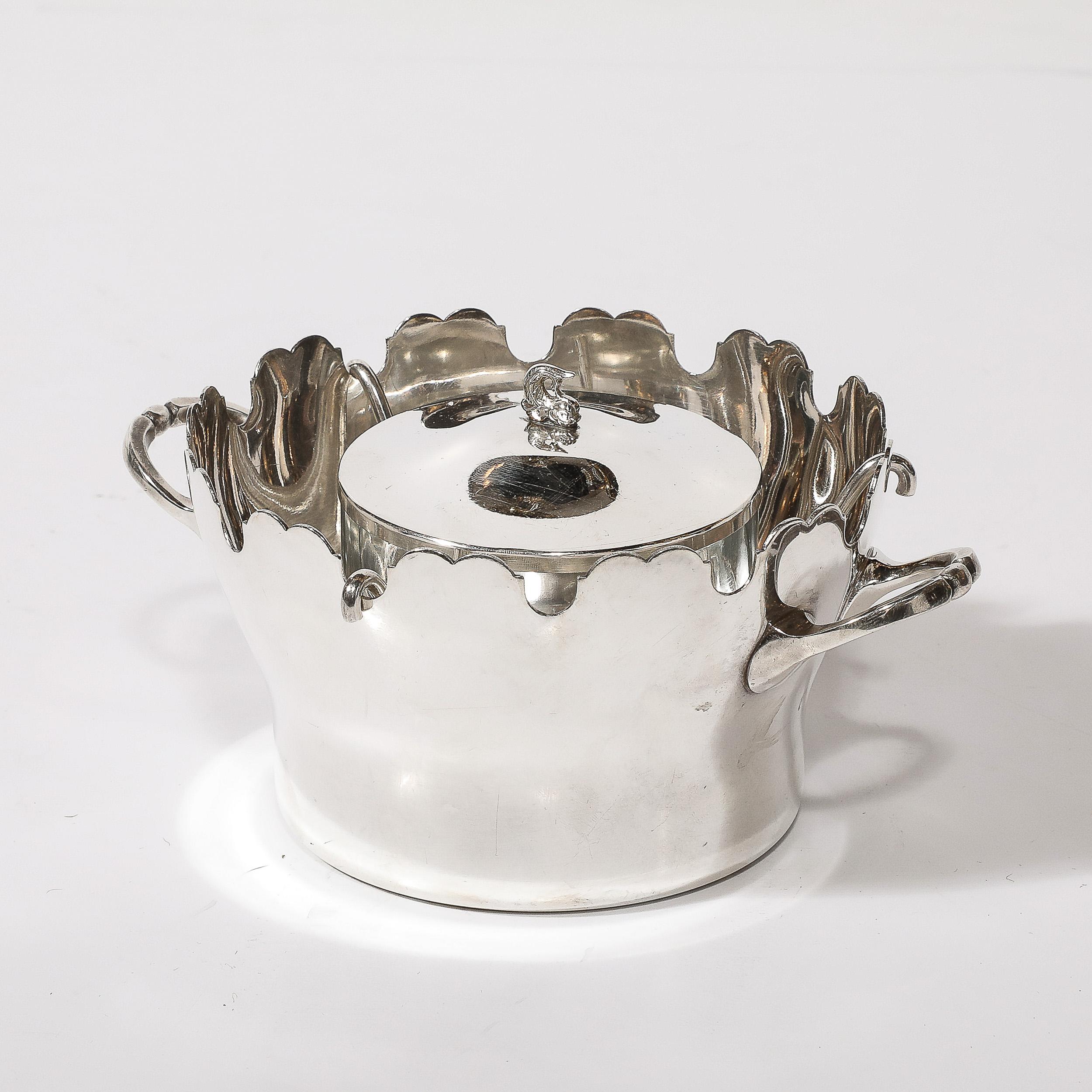 Silver Plated Scalloped Edge Caviar Dish by Plasait 3