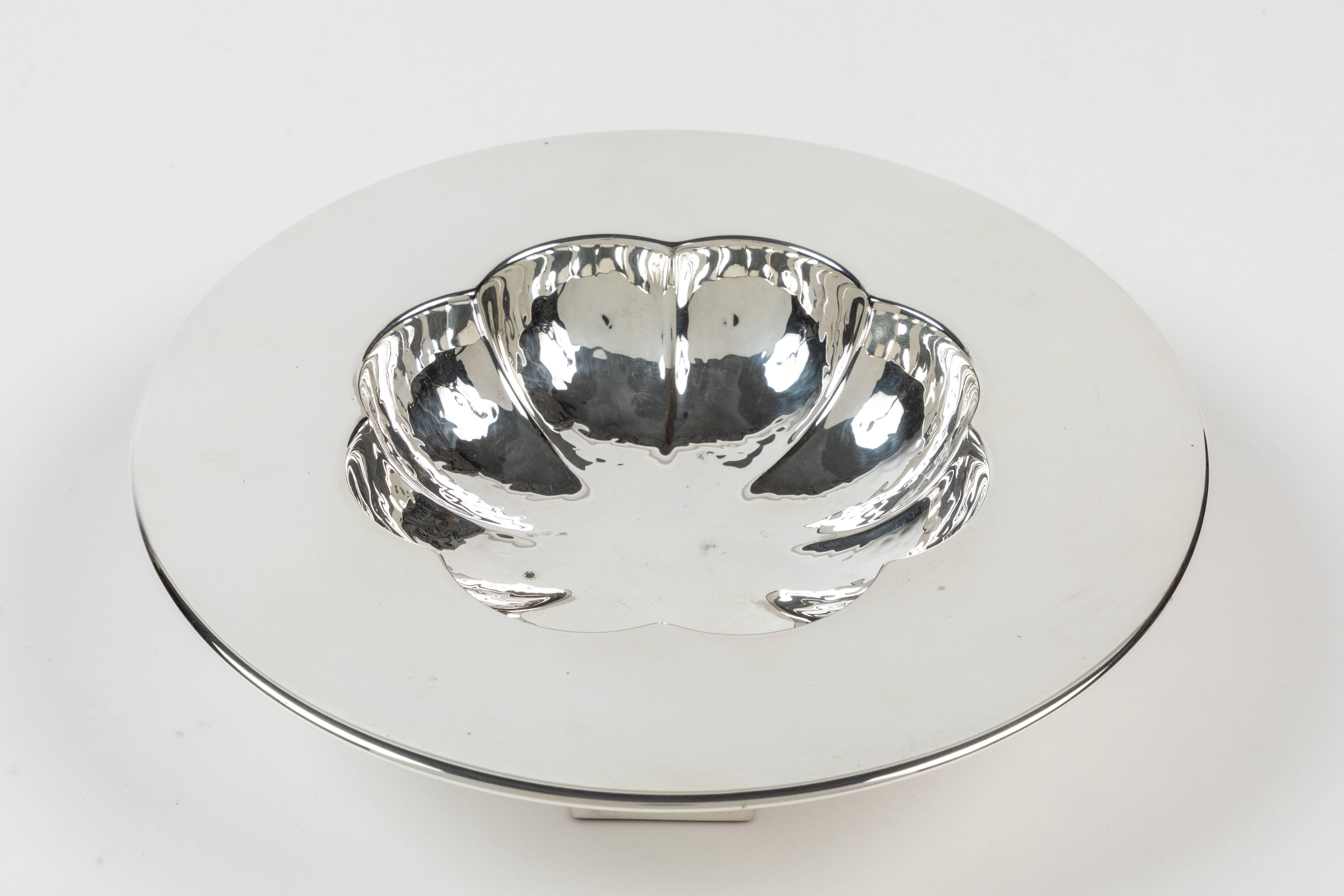 Modern Silver-Plated Scalloped Nut Dish by Michael Graves for Swid Powell