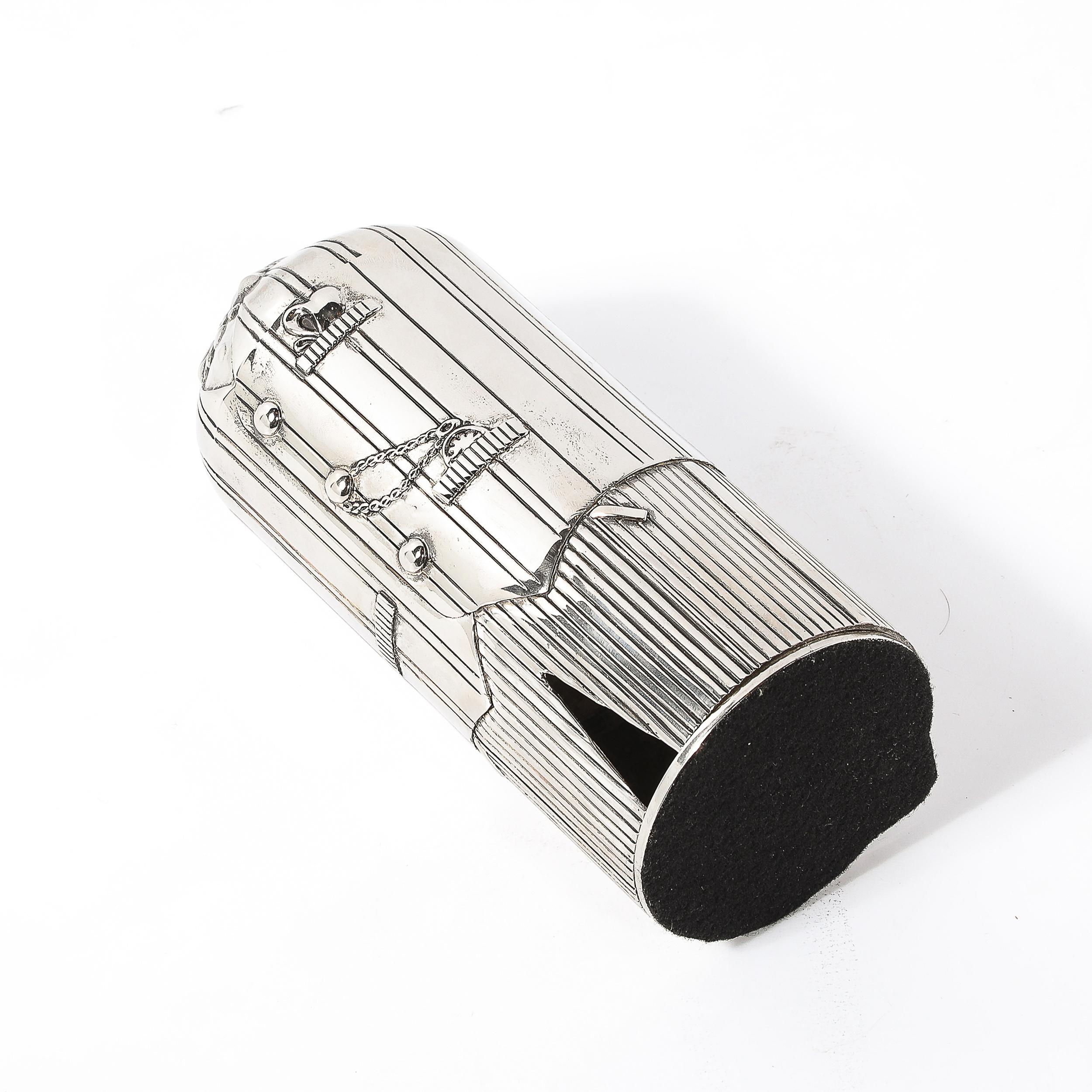 Versilberter skulpturaler Weinflaschenhalter mit Butler-Motiv (20. Jahrhundert) im Angebot