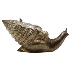 Enfriador de vino / Cubo de champán escultórico con forma de caracol chapado en plata