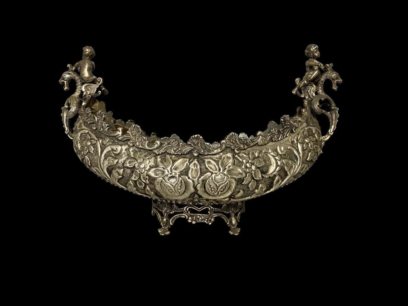 Silver-Plated Serveware, Venetian Gondolas, 20th Century For Sale 1