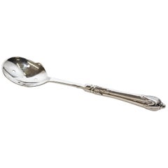 Silver Plated Serving Spoon with Pierced Bowl