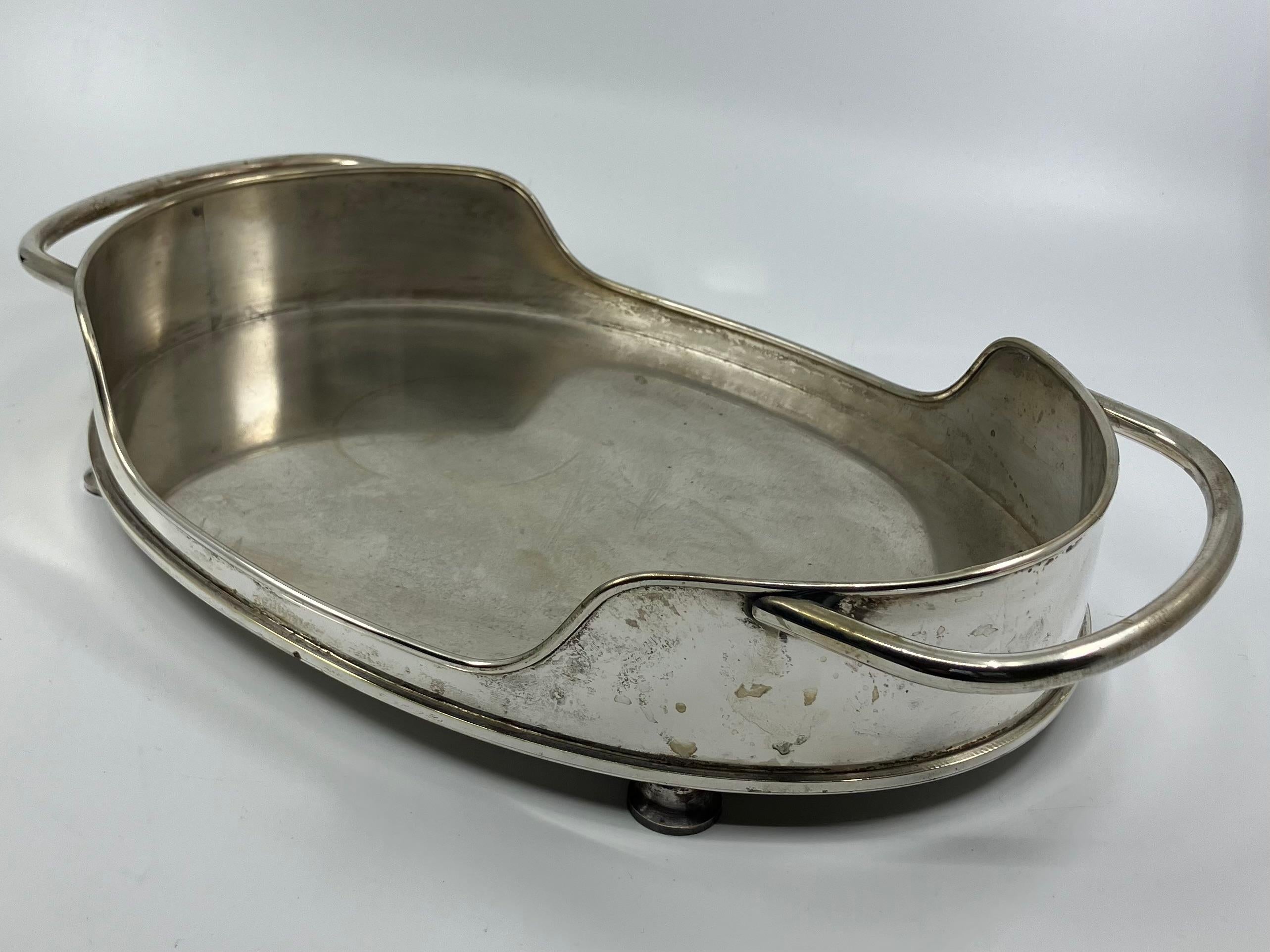Silver Plated Serving Tray For Sale 6