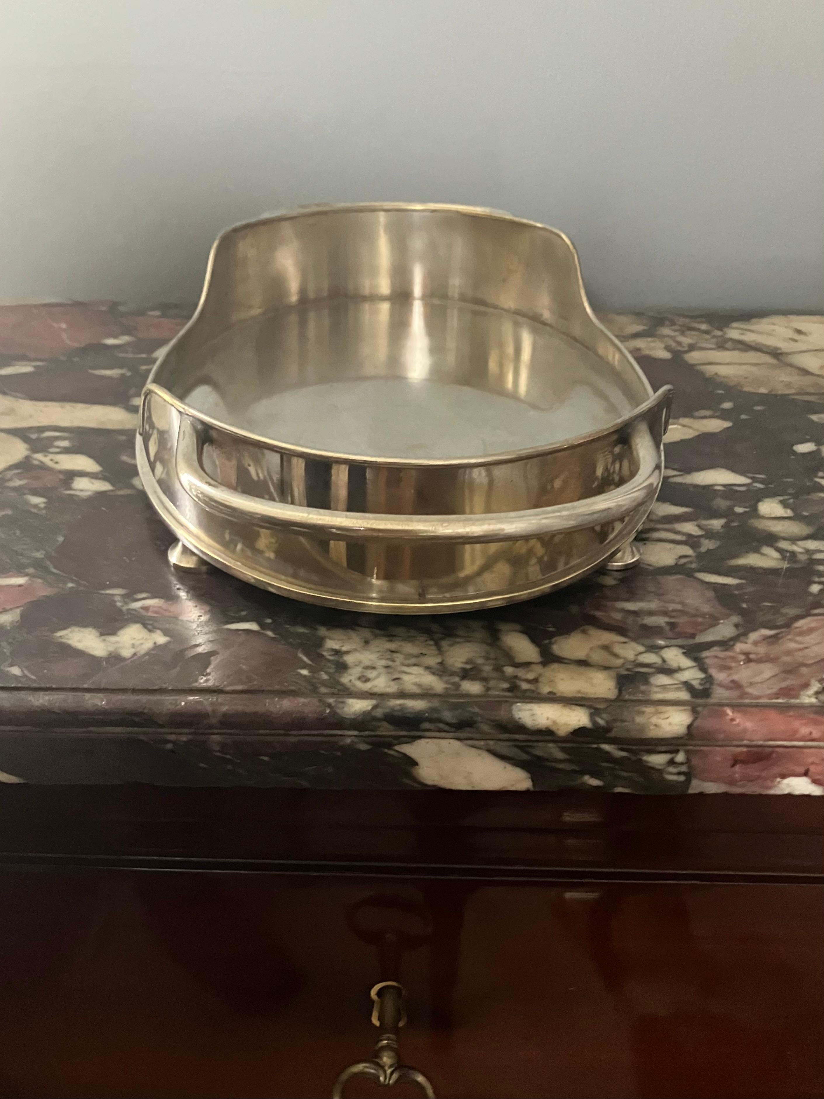 English Silver Plated Serving Tray For Sale