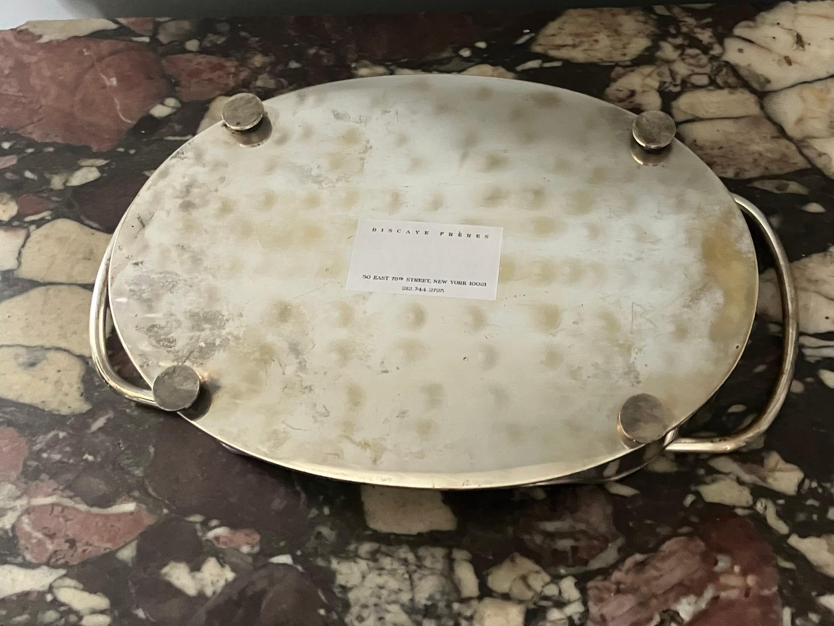 Silver Plated Serving Tray For Sale 1