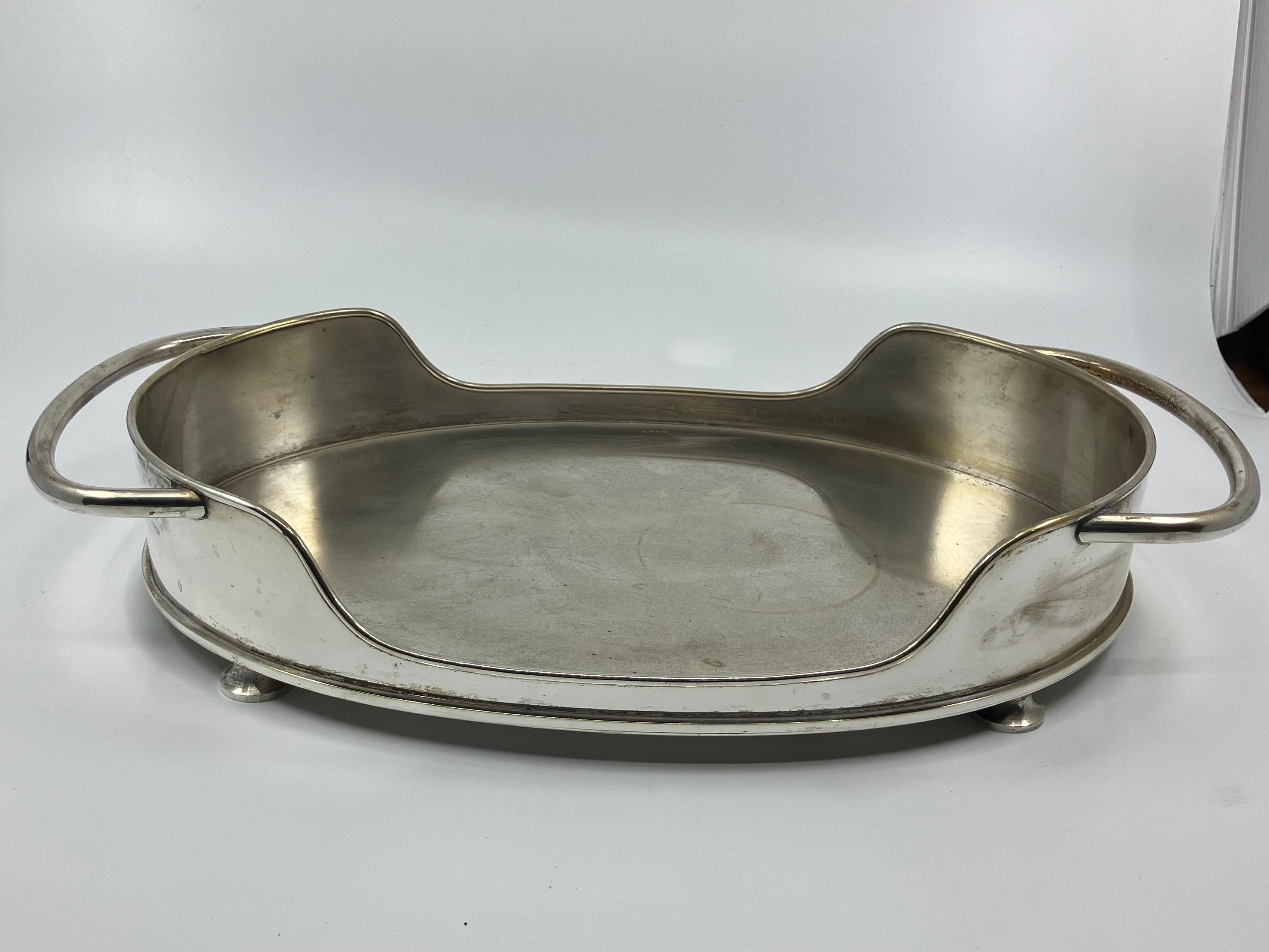 Silver Plated Serving Tray For Sale 2