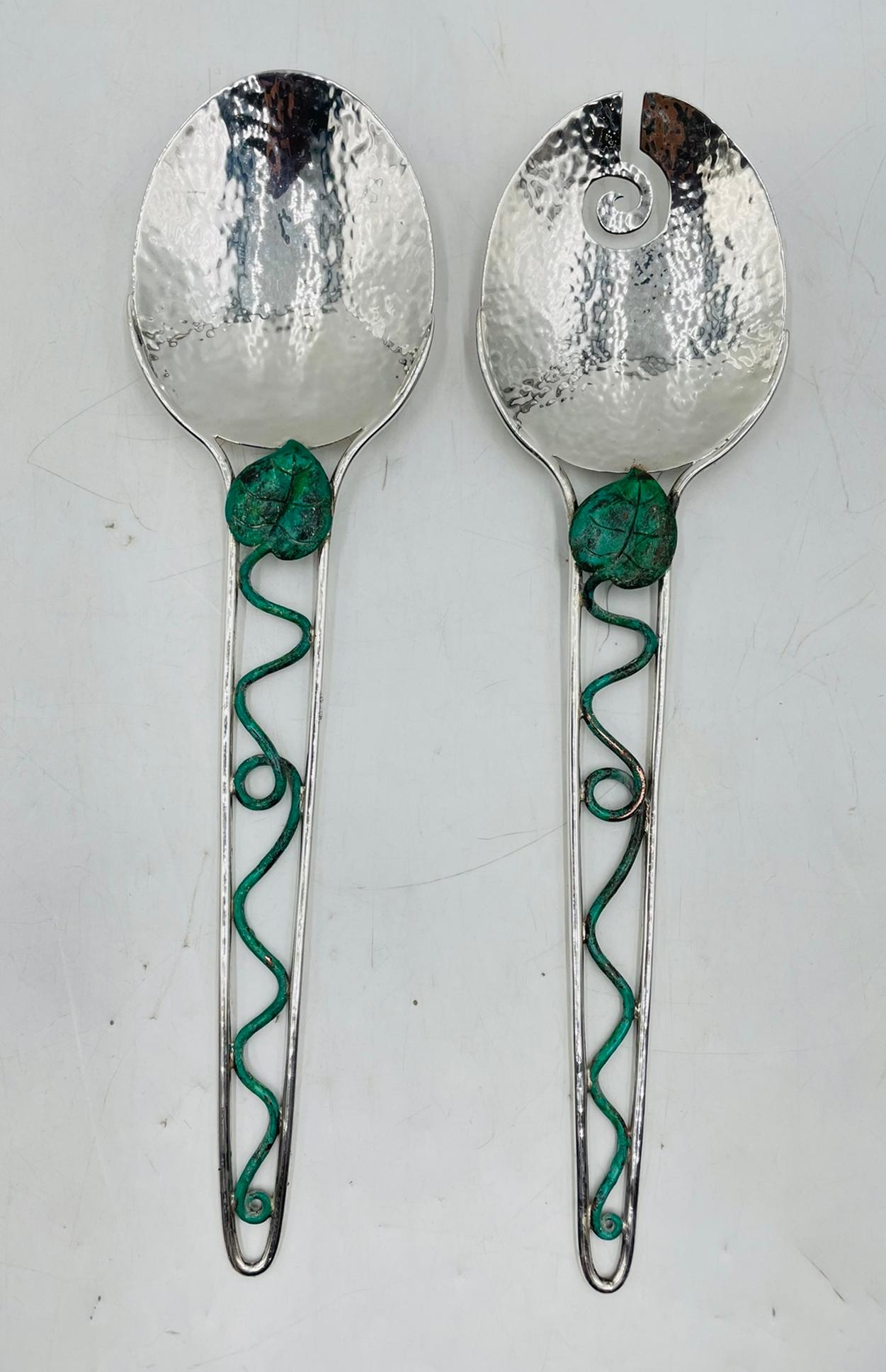 Moderno Utensili da portata placcati in argento di Emilia Castillo, Messico, anni '80 in vendita