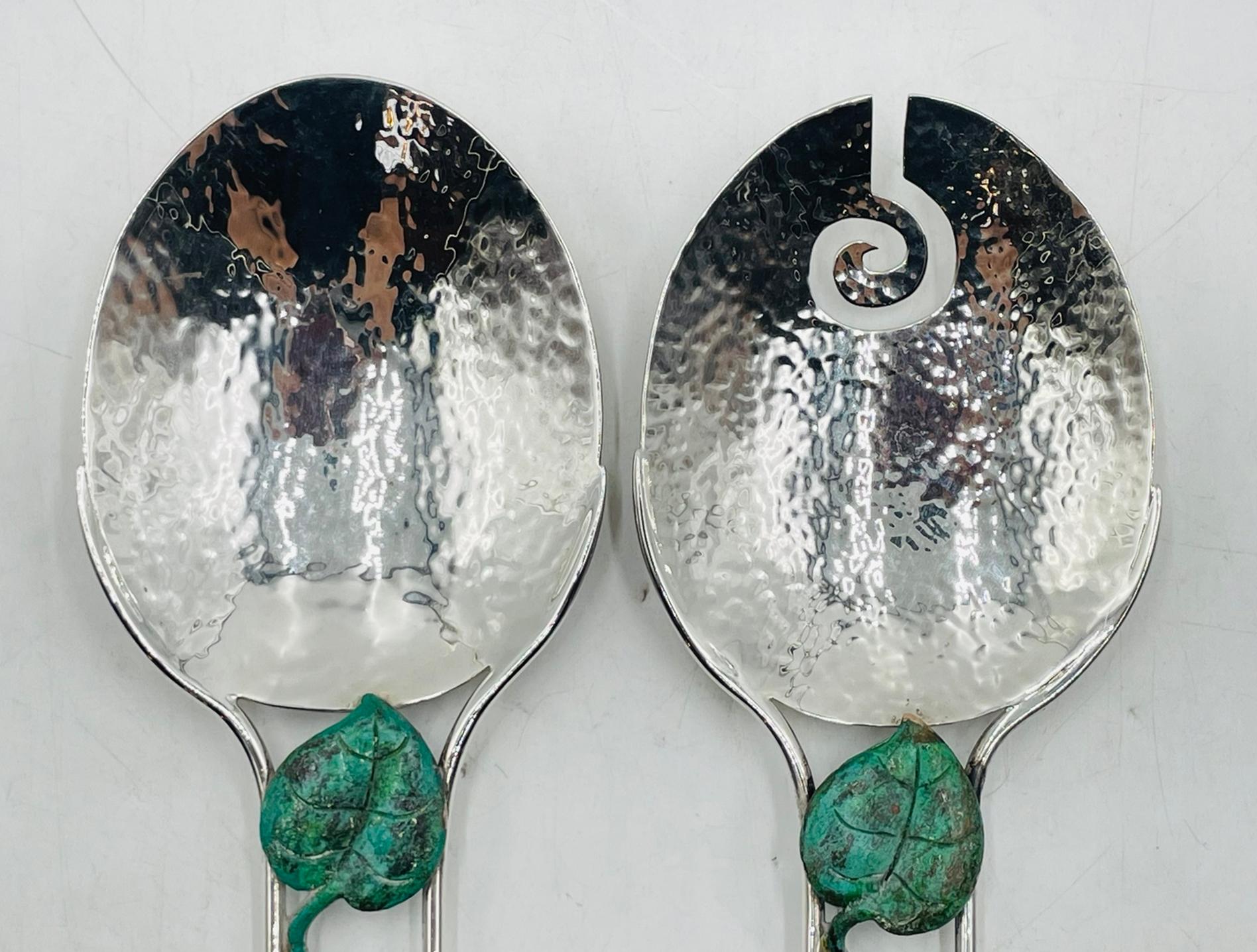 Fine XX secolo Utensili da portata placcati in argento di Emilia Castillo, Messico, anni '80 in vendita