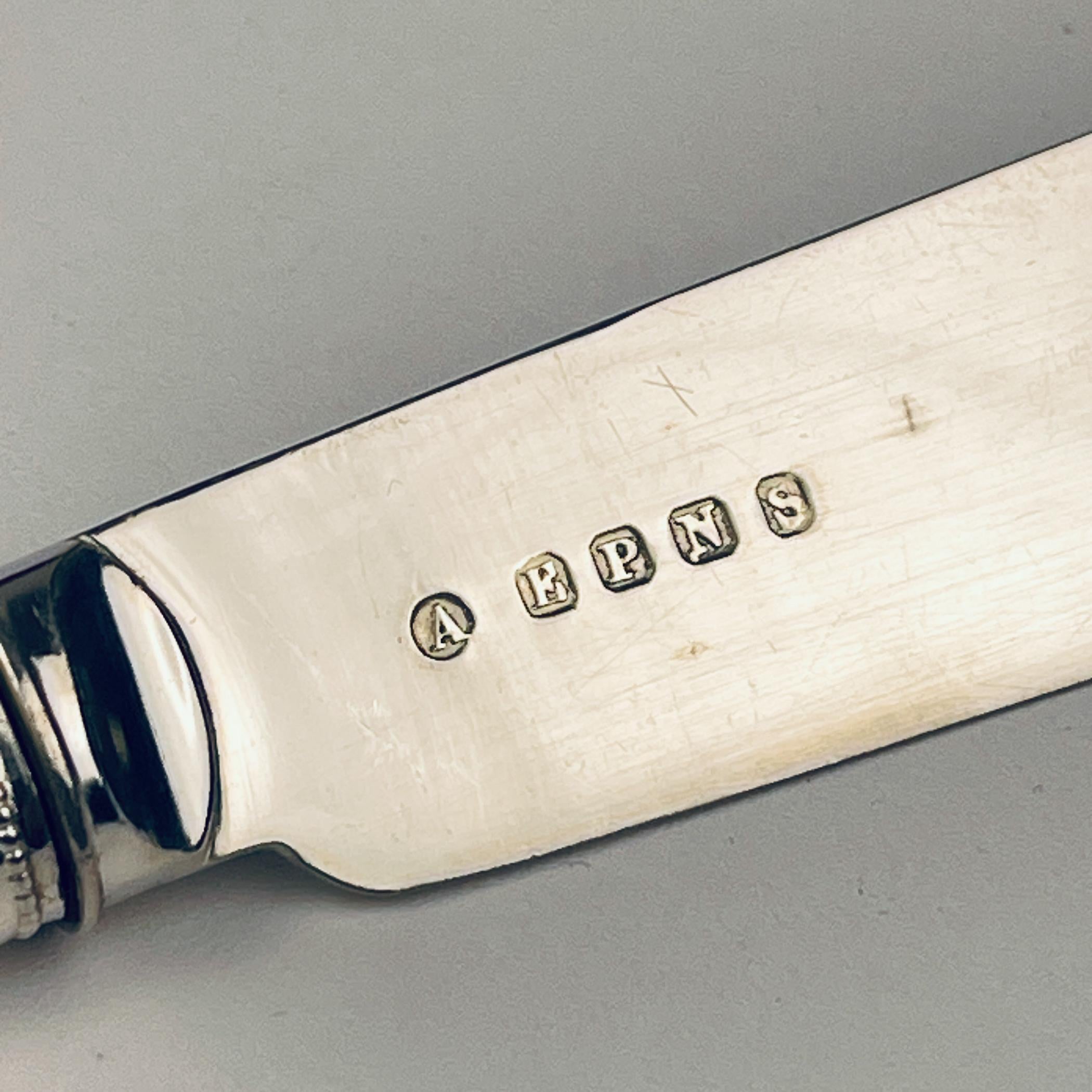 Silver Plated Set Fish Knifes & Forks for 12 people, Sheffield England, 1910s For Sale 2