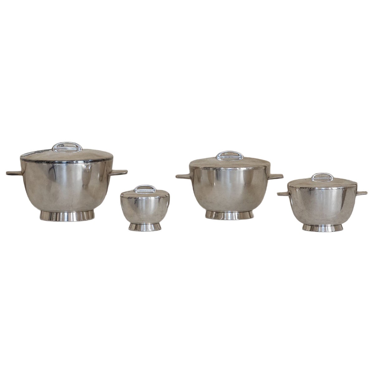 Silver-plated set of bowls designed by Gio Ponti for Fratelli Calderoni, 1950s