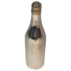 Silver Plated Shaker Presenting a Champagne Bottle, French, Circa 1930