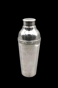 Silver Plated Shaker with Decor of Poker and Paris Monuments, circa 1925