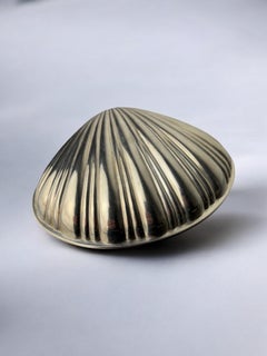 Silver Plated Shell Jewelry Box, Mid-Century Modern, Italy, 1980s