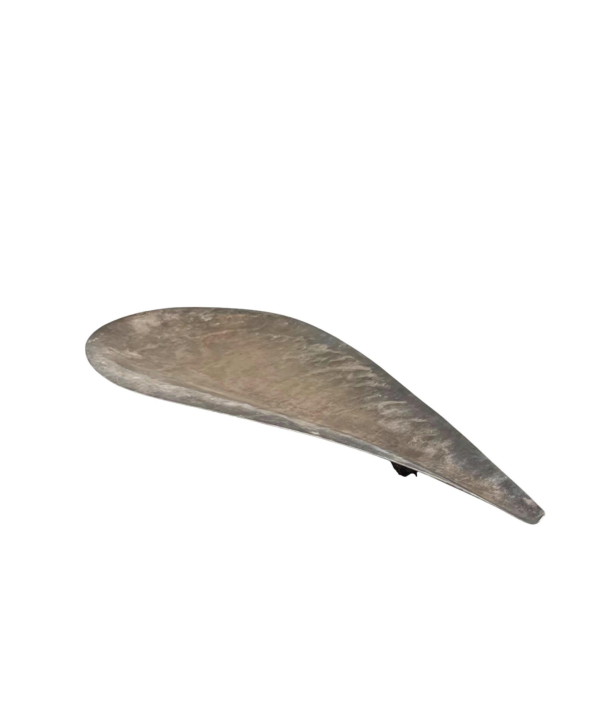 Grande ciotola/centrotavola a forma di conchiglia placcata in argento, Renato Raddi, Italia anni '70 in vendita 3