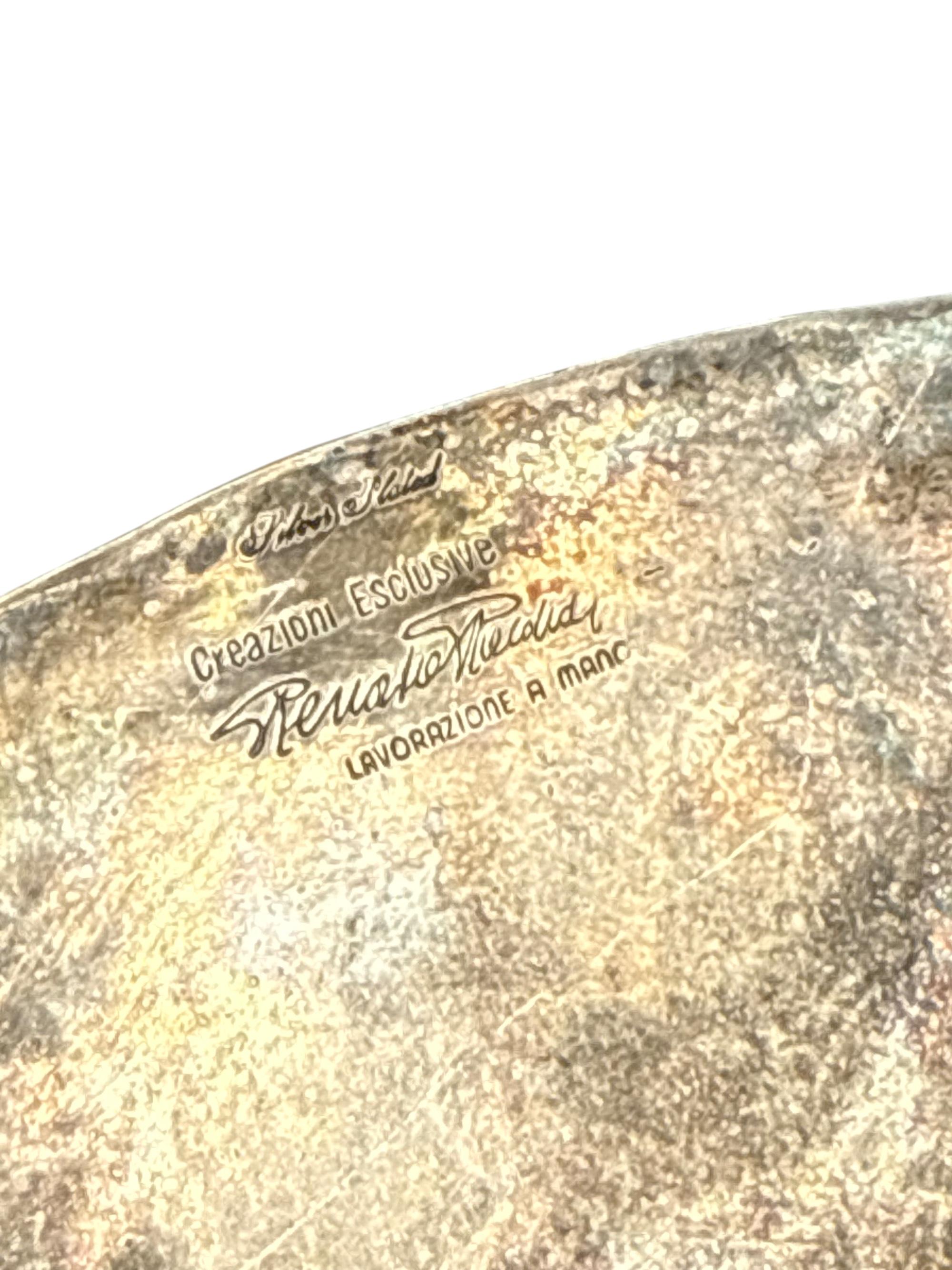 Grande ciotola/centrotavola a forma di conchiglia placcata in argento, Renato Raddi, Italia anni '70 in vendita 11