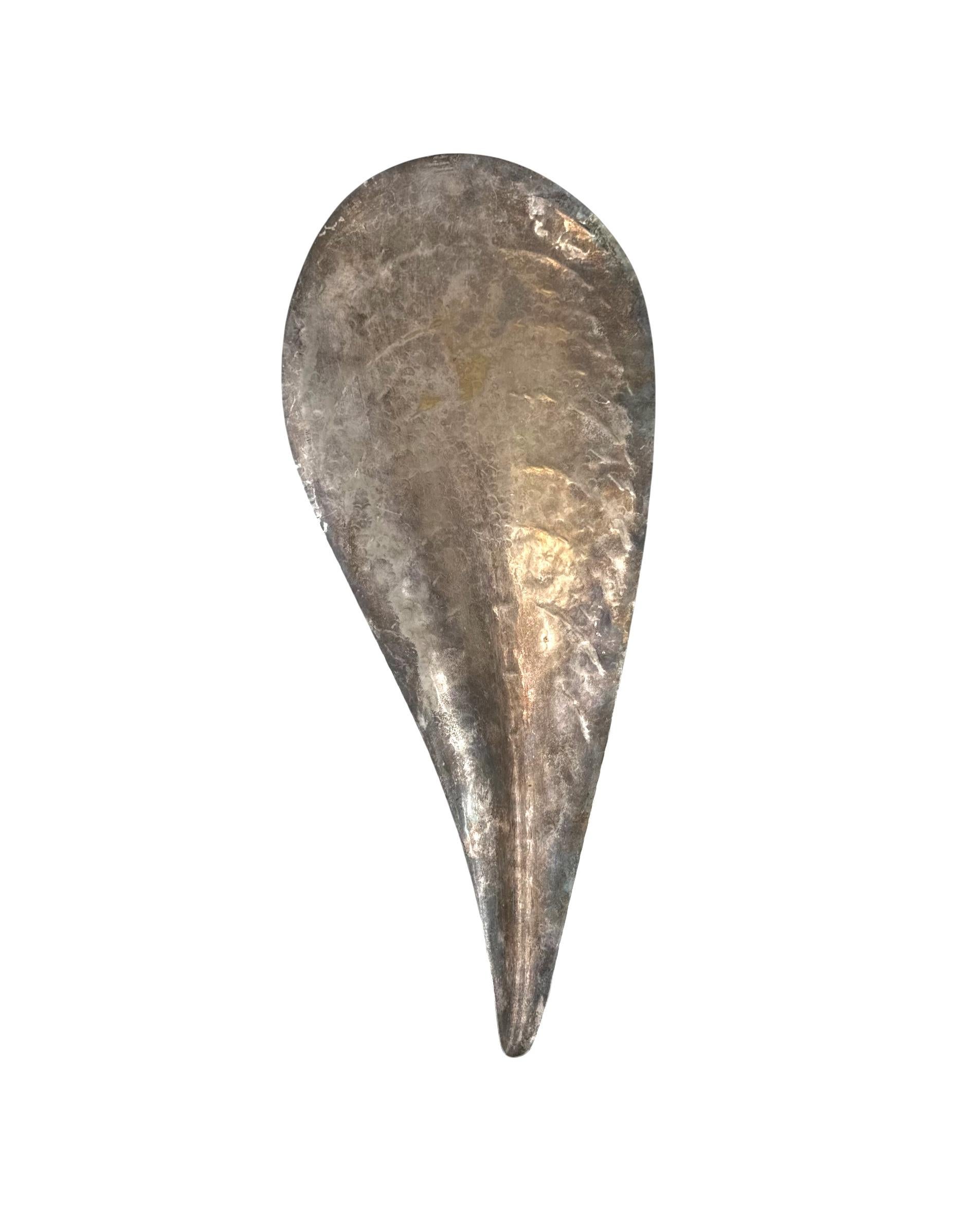 Grande ciotola/centrotavola a forma di conchiglia placcata in argento, Renato Raddi, Italia anni '70 in vendita 1