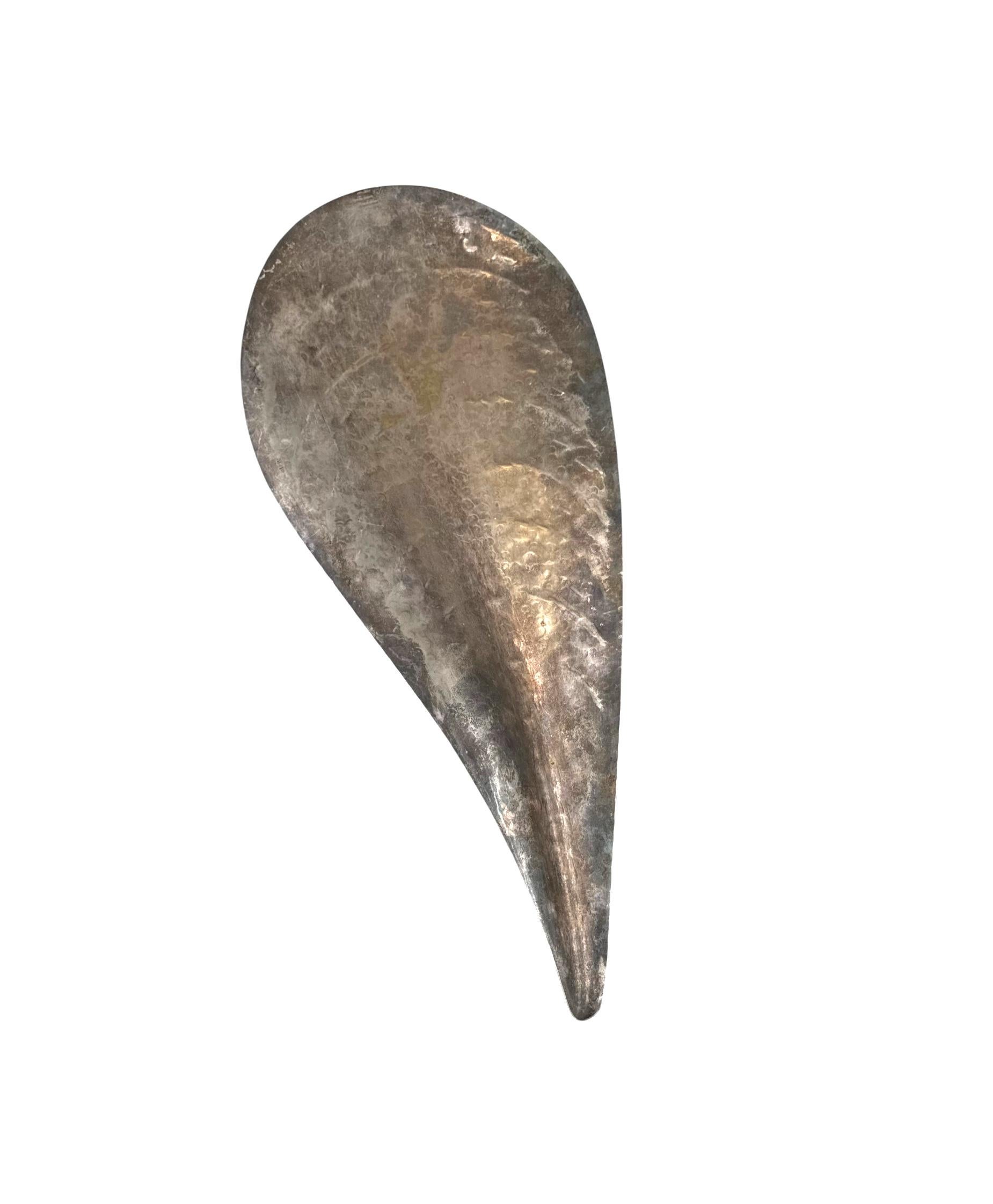 Grande ciotola/centrotavola a forma di conchiglia placcata in argento, Renato Raddi, Italia anni '70 in vendita 2