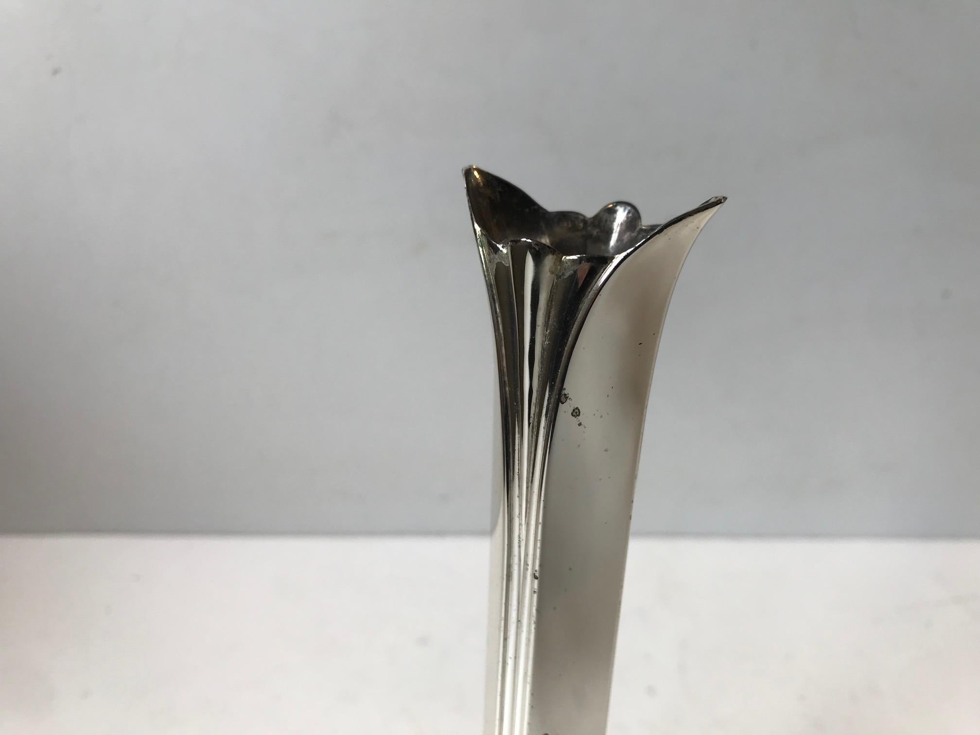 Mid-Century Modern Silver-Plated Single Flower Vase from WMF, 1970s For Sale