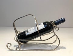 Portabottiglie a slitta placcato argento, francese, 1930 circa