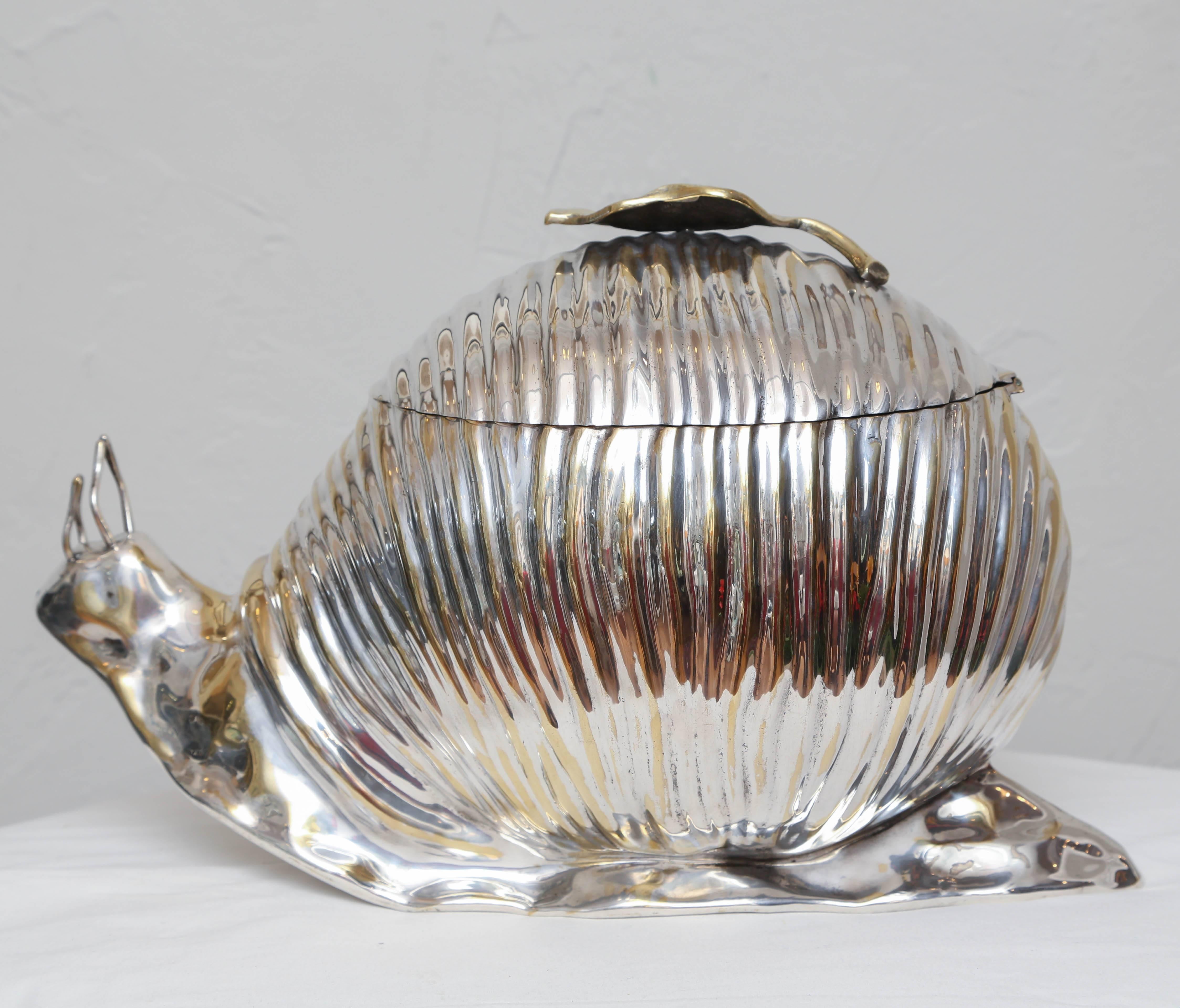 Silver Plated Snail Ice Bucket 1