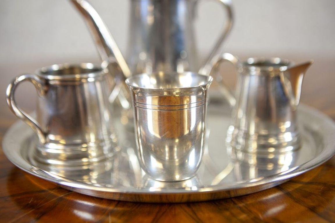 Plated Silver plated SOLA Coffee Set From the Turn of the Centuries With Tray For Sale