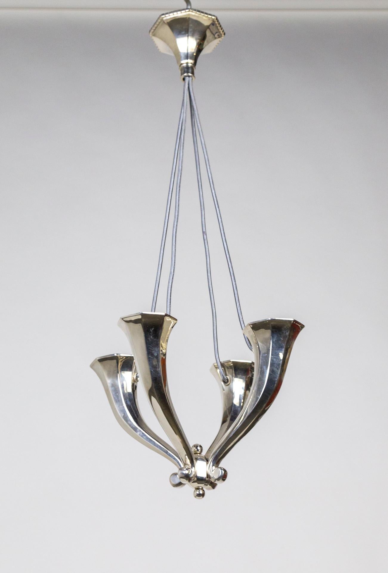 bronze and silver chandelier