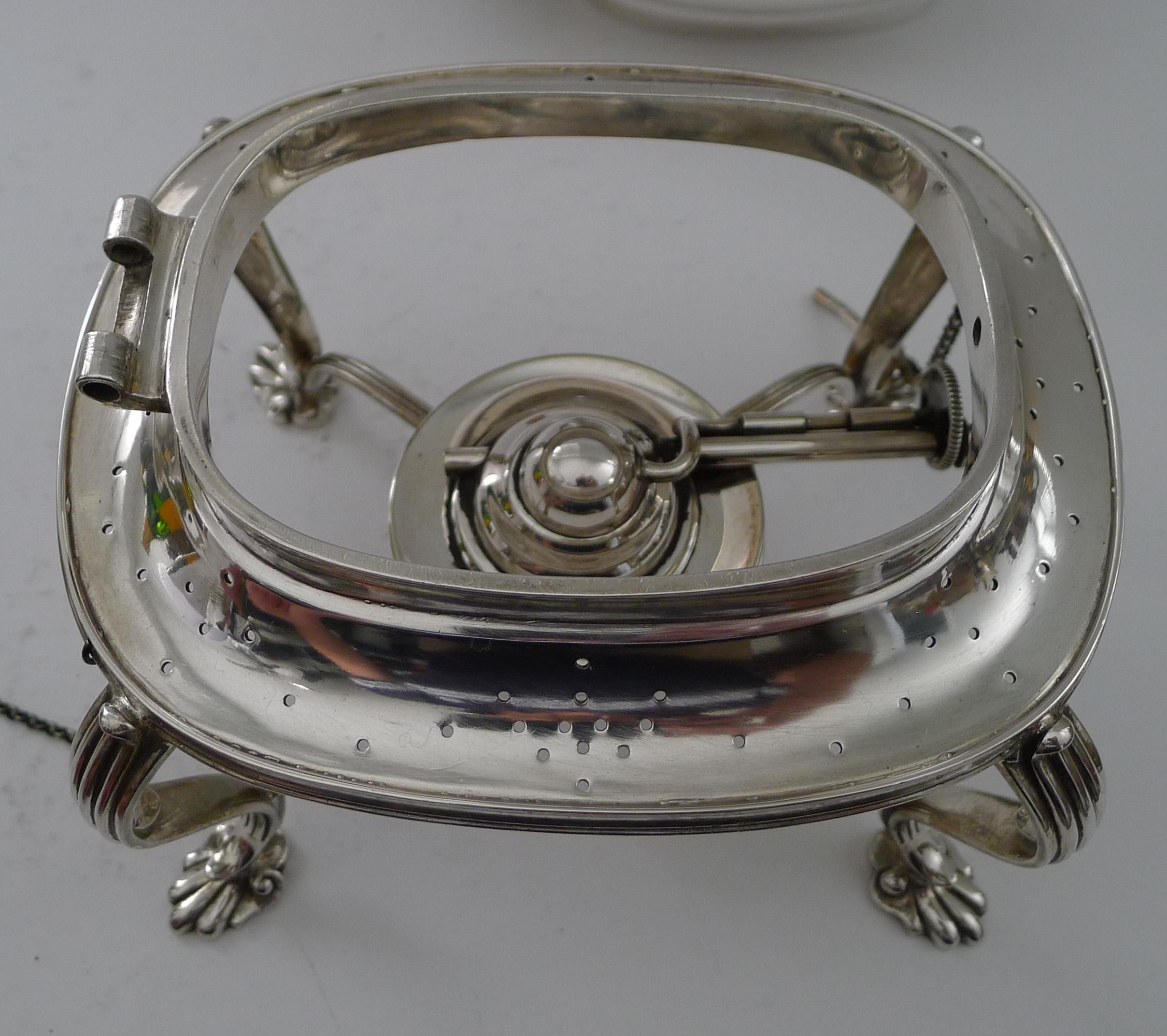 British Silver Plated Spirit Kettle on Stand - Mappin & Webb