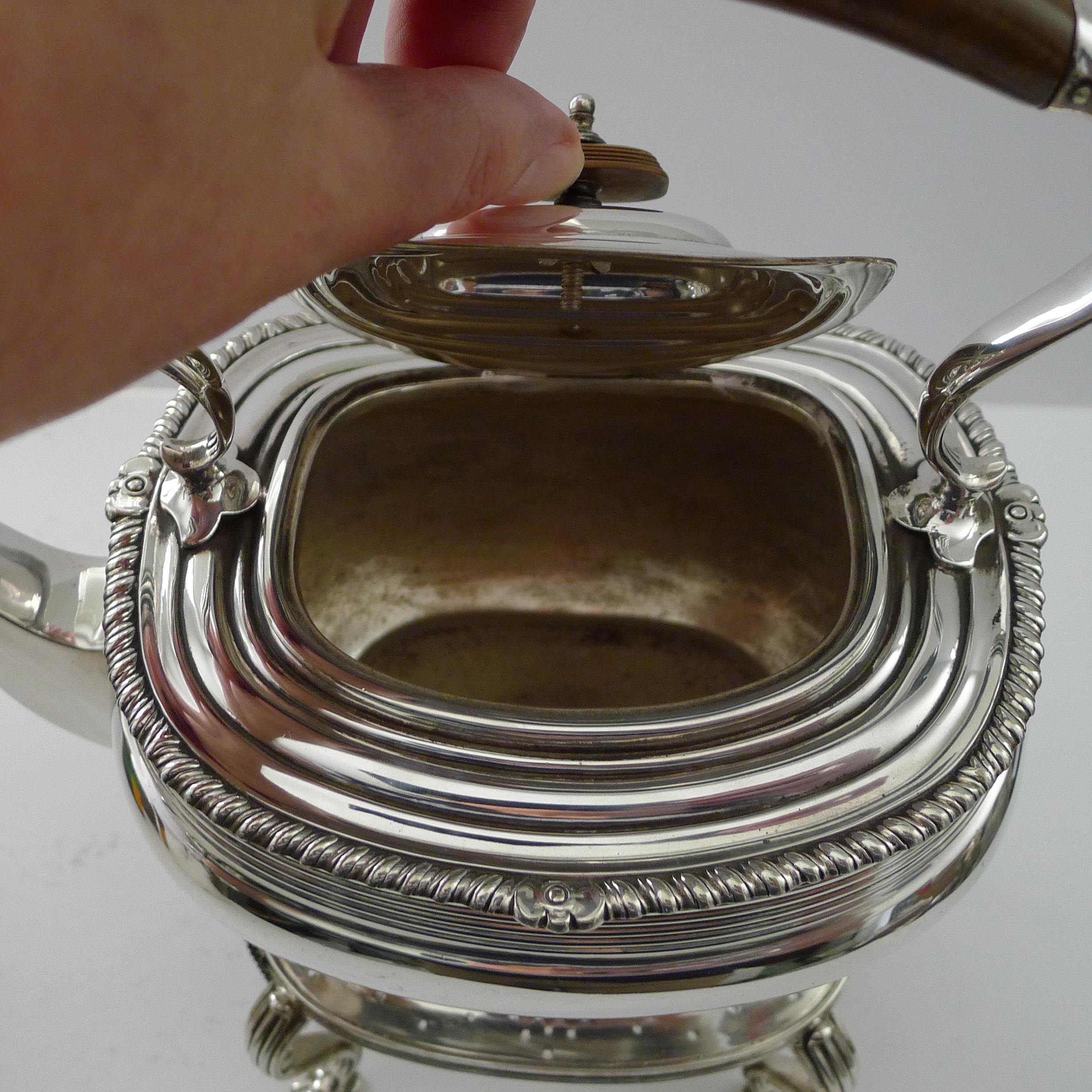 Early 20th Century Silver Plated Spirit Kettle on Stand - Mappin & Webb