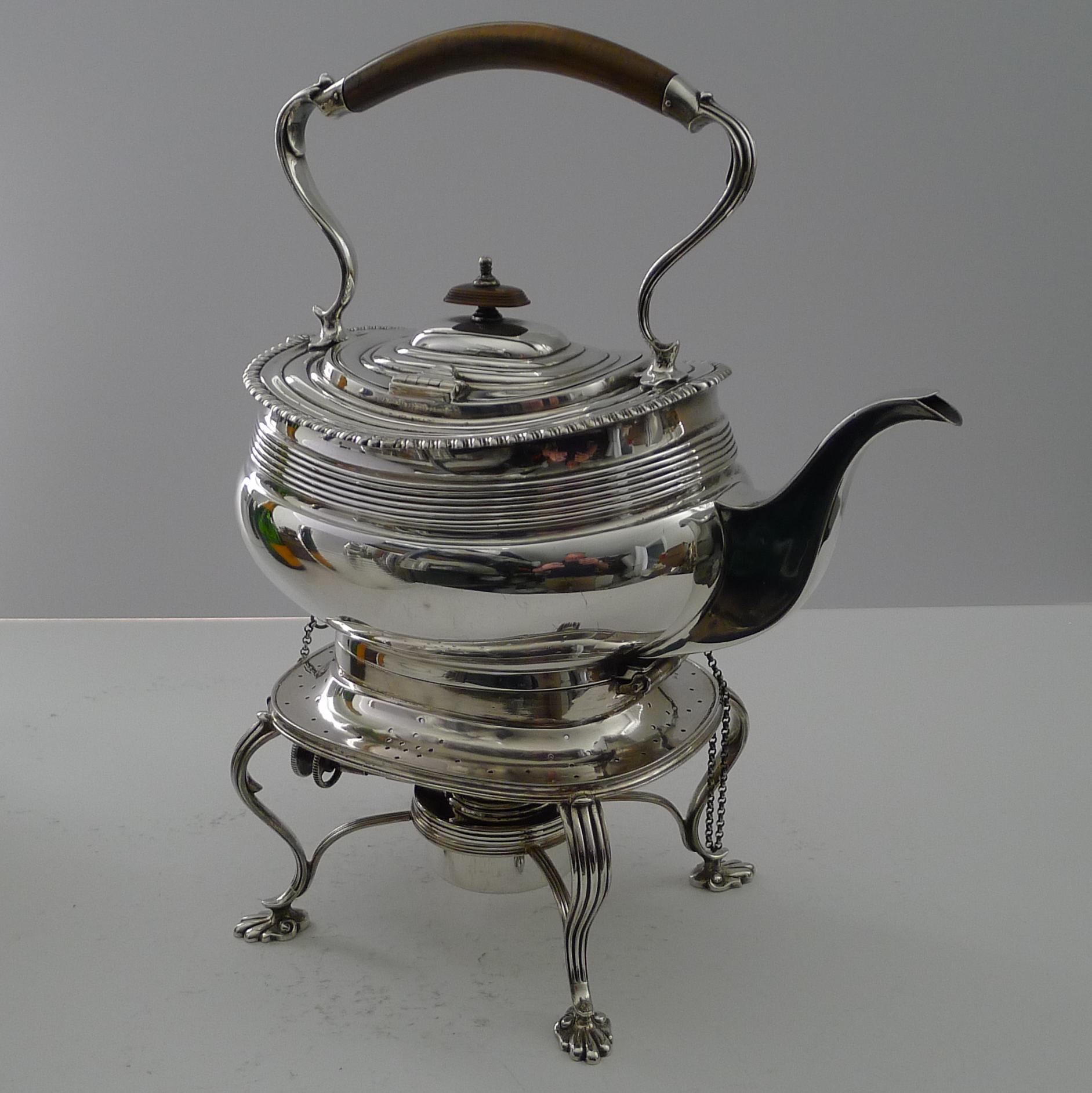 Silver Plated Spirit Kettle on Stand - Mappin & Webb 3