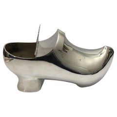 Antique Silver Plated Spoon Warmer in the Shape of a Clog