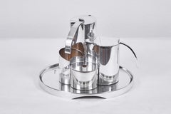 Silver Plated "Stairs" Coffee/Tea Set by Lino Sabattini