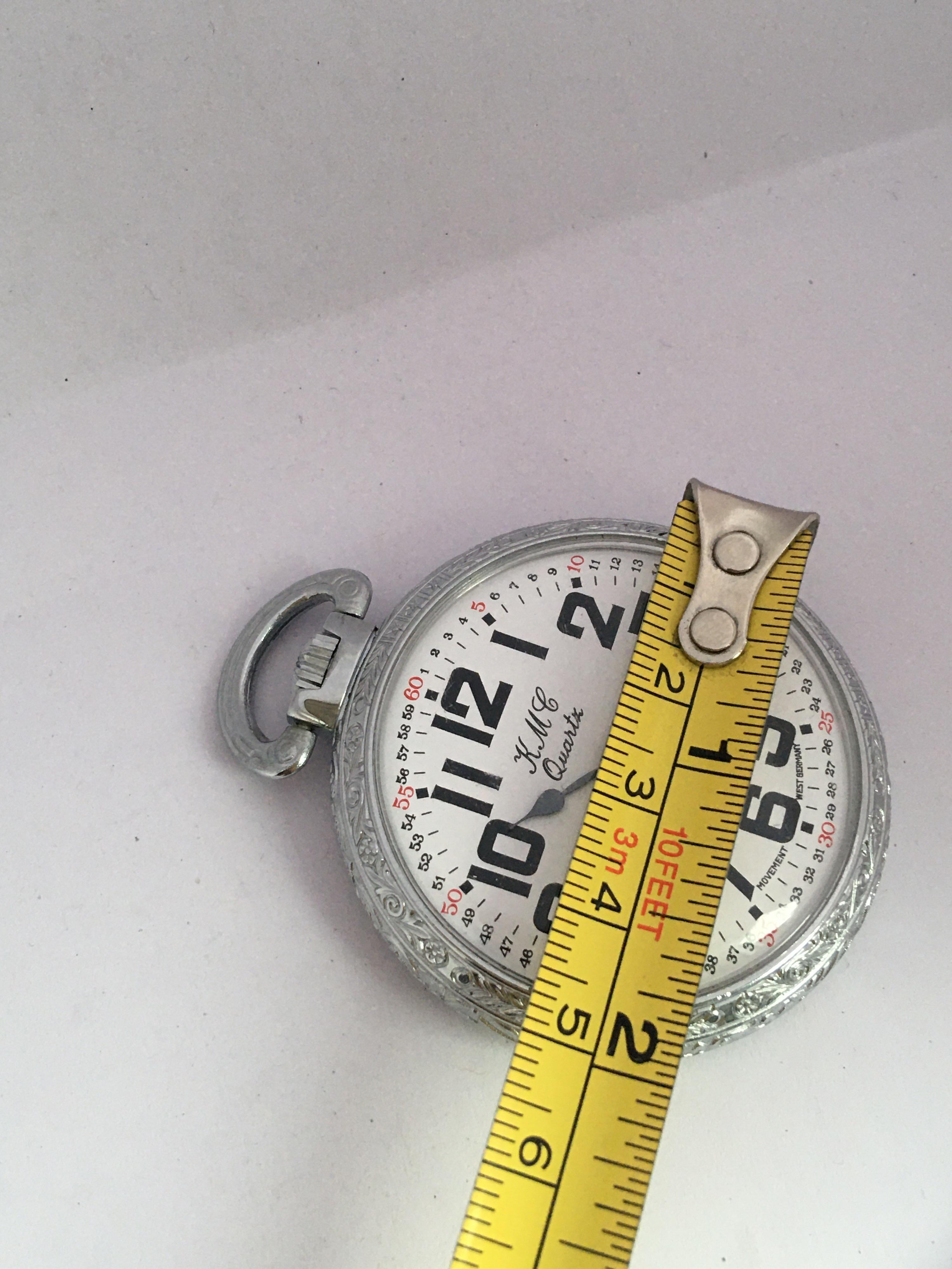 Versilberte Dampfzug-Taschenuhr 1