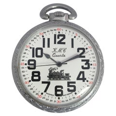 Silver Plated Steam Train Pocket Watch